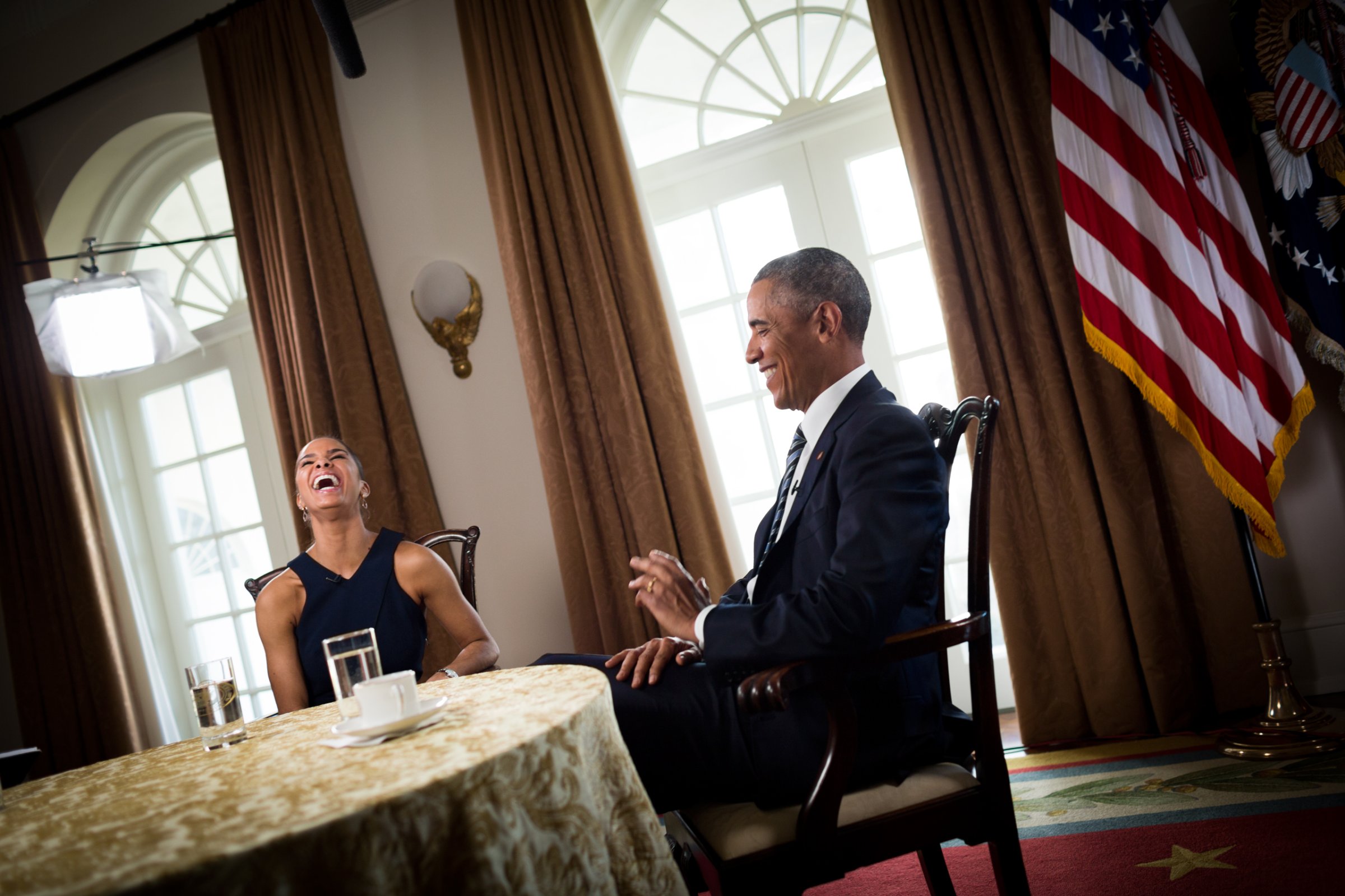 Obama and Copeland in the Cabinet Room of the White House on Feb. 29