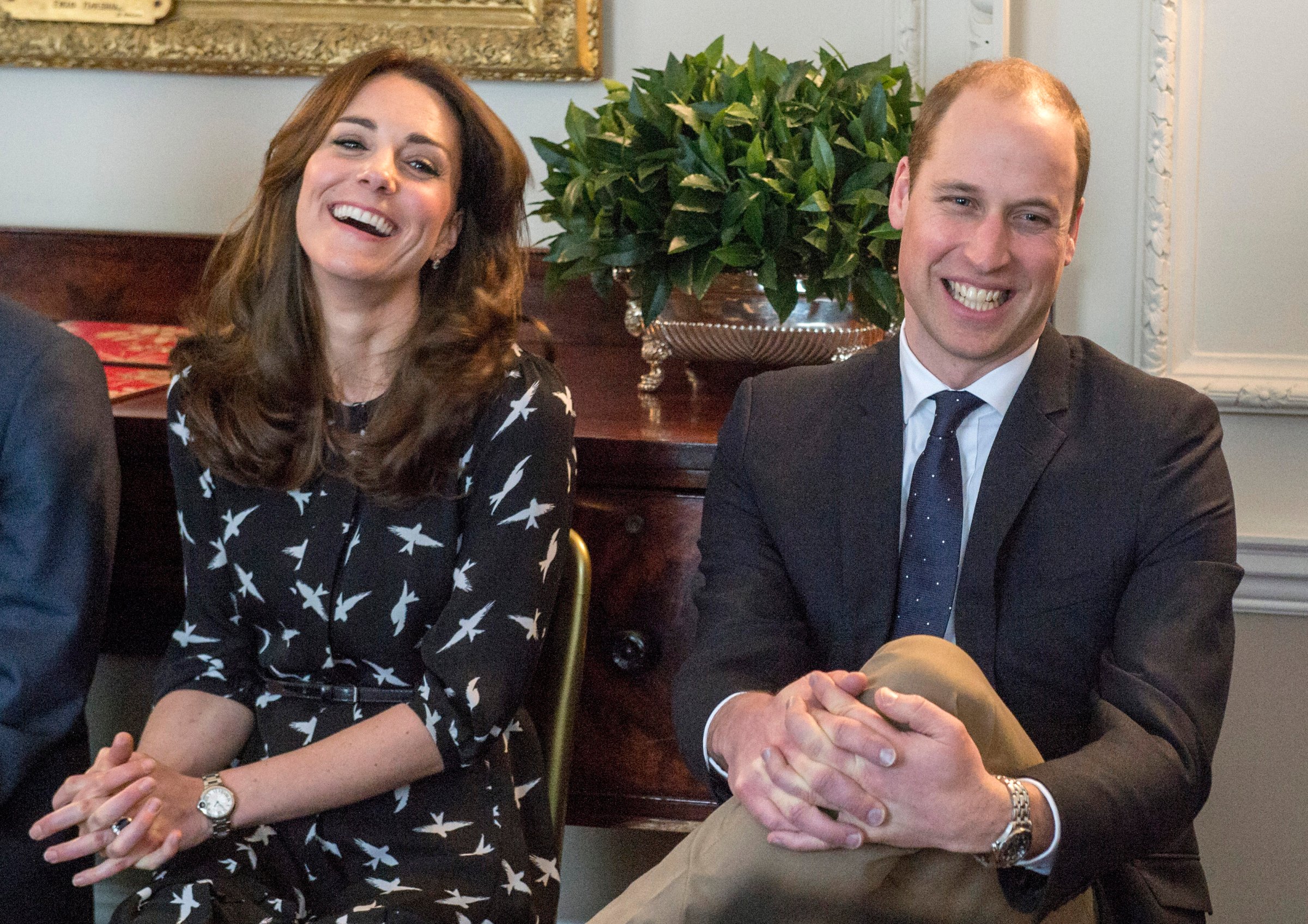 Catherine, Duchess of Cambridge and Prince William, Duke of Cambridge met with Jonny Benjamin and Neil Laybourn at Kensington Palace on March 10, 2016 in London, United Kingdom.