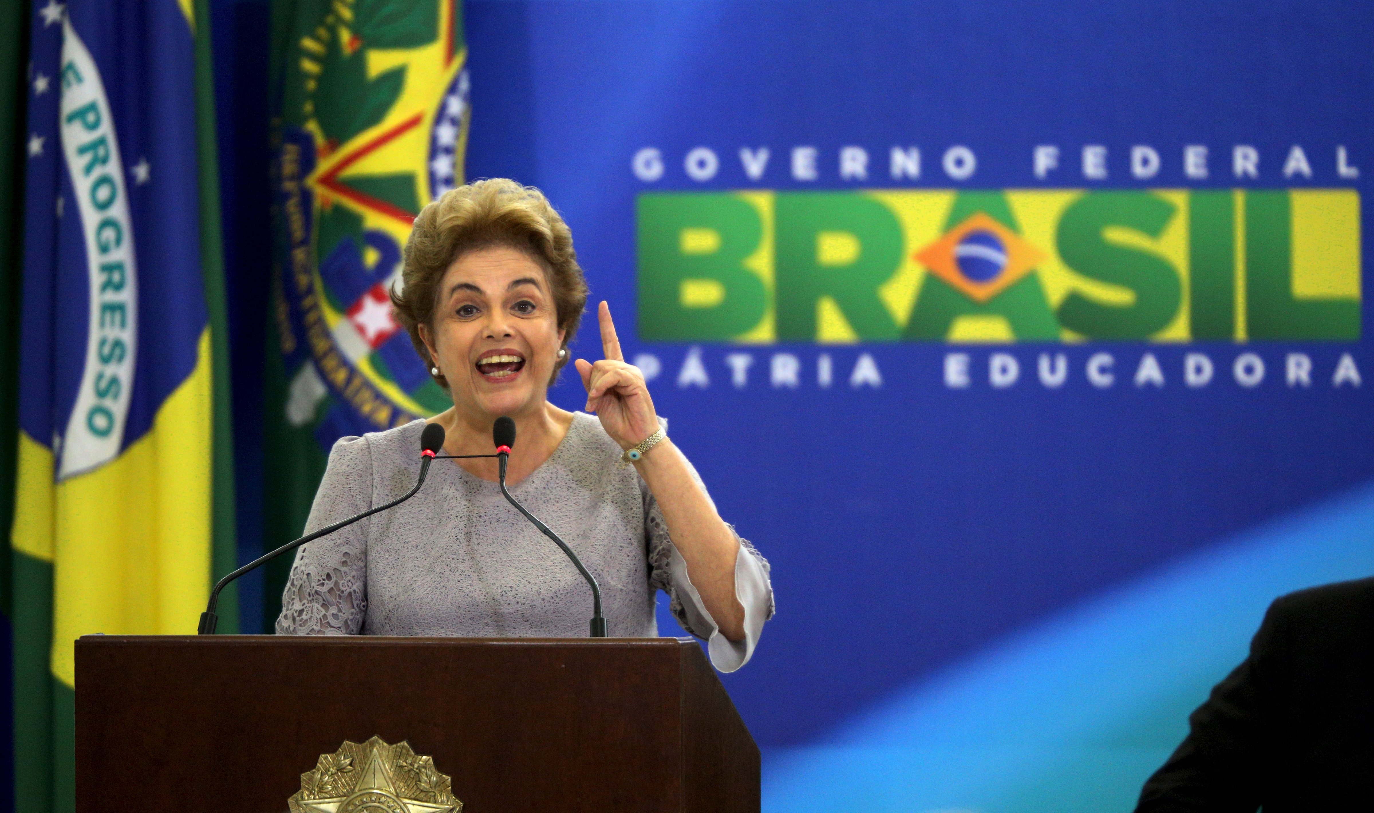 Brazil's President Rousseff speaks during a meeting with jurists at Planalto Palace in Brasilia