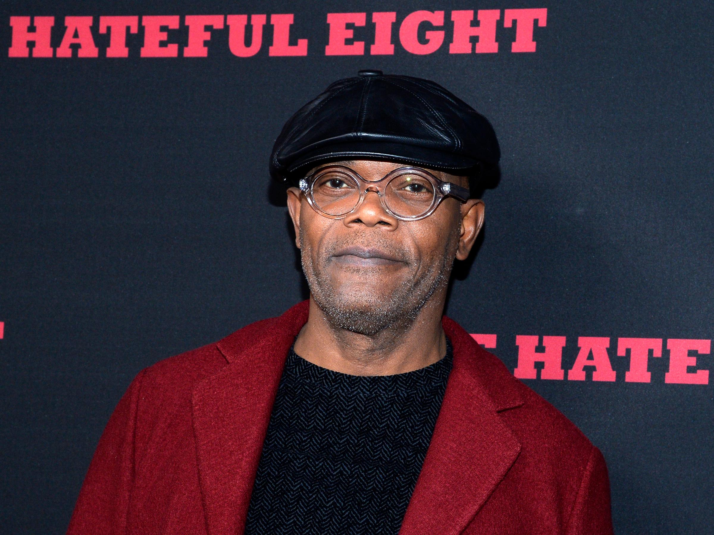 Actor Samuel L. Jackson attends the premiere of The Weinstein Company's 'The Hateful Eight' at ArcLight Cinemas Cinerama Dome on December 7, 2015 in Hollywood, California.