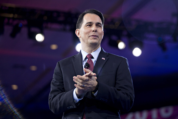 Scott Walker, governor of Wisconsin and former 2016 Republican presidential candidate, speaks during the American Conservative Unions Conservative Political Action Conference (CPAC) meeting in National Harbor, Maryland on March 3. (Andrew Harrer—Bloomberg/Getty Images)
