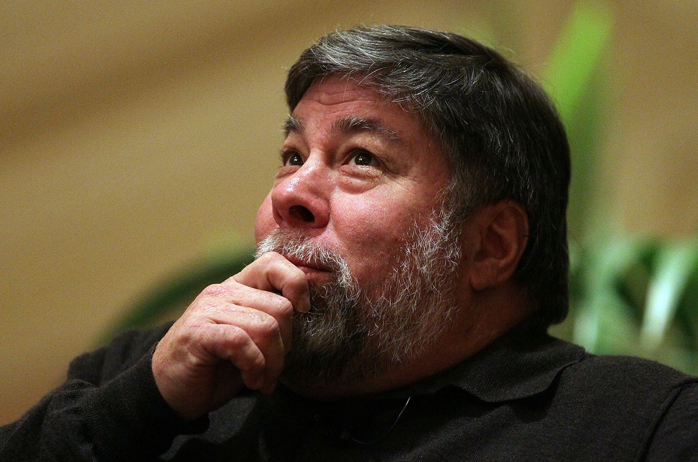Apple Computer co-founder and philanthropist Steve Wozniak pauses while speaking at the Bay Area Discovery Museum's Discovery Forum on Feb. 1, 2010 in San Francisco.