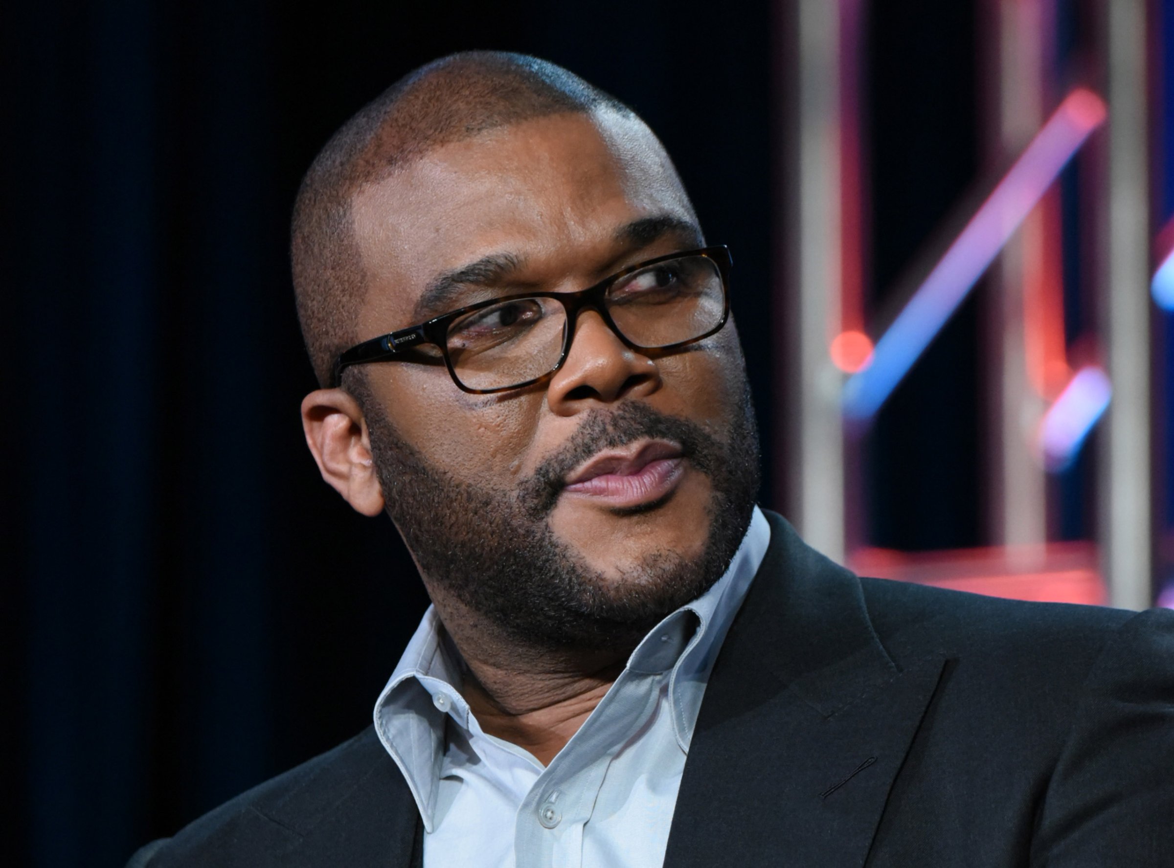 Tyler Perry participates in a panel for "The Passion" at the Fox Winter TCA on Friday, Jan. 15, 2016, Pasadena, Calif. (Photo by Richard Shotwell/Invision/AP)