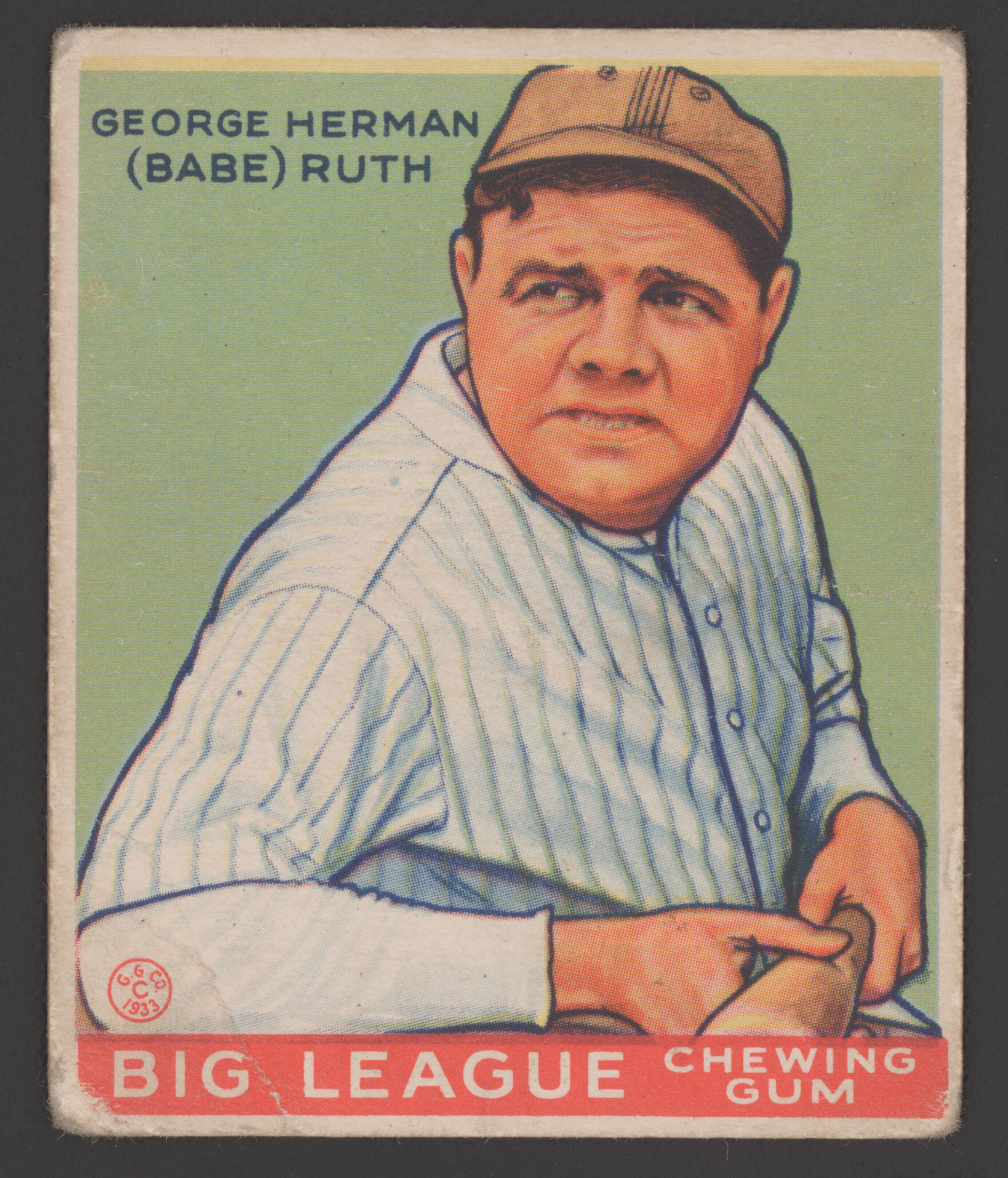 Babe Ruth baseball card circa 1933.
