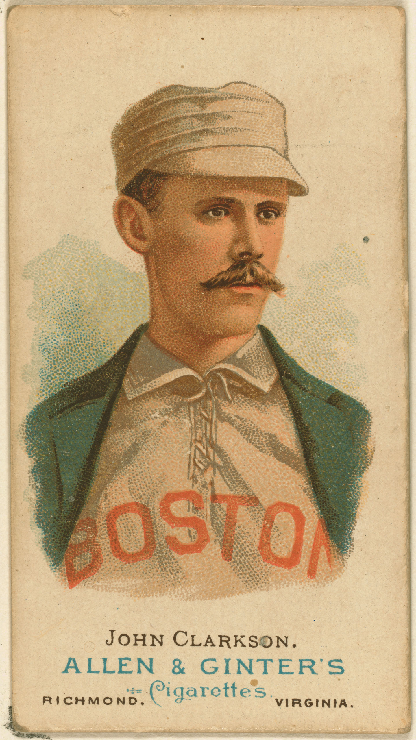 John Clarkson, Boston Beaneaters, baseball card, 1887.