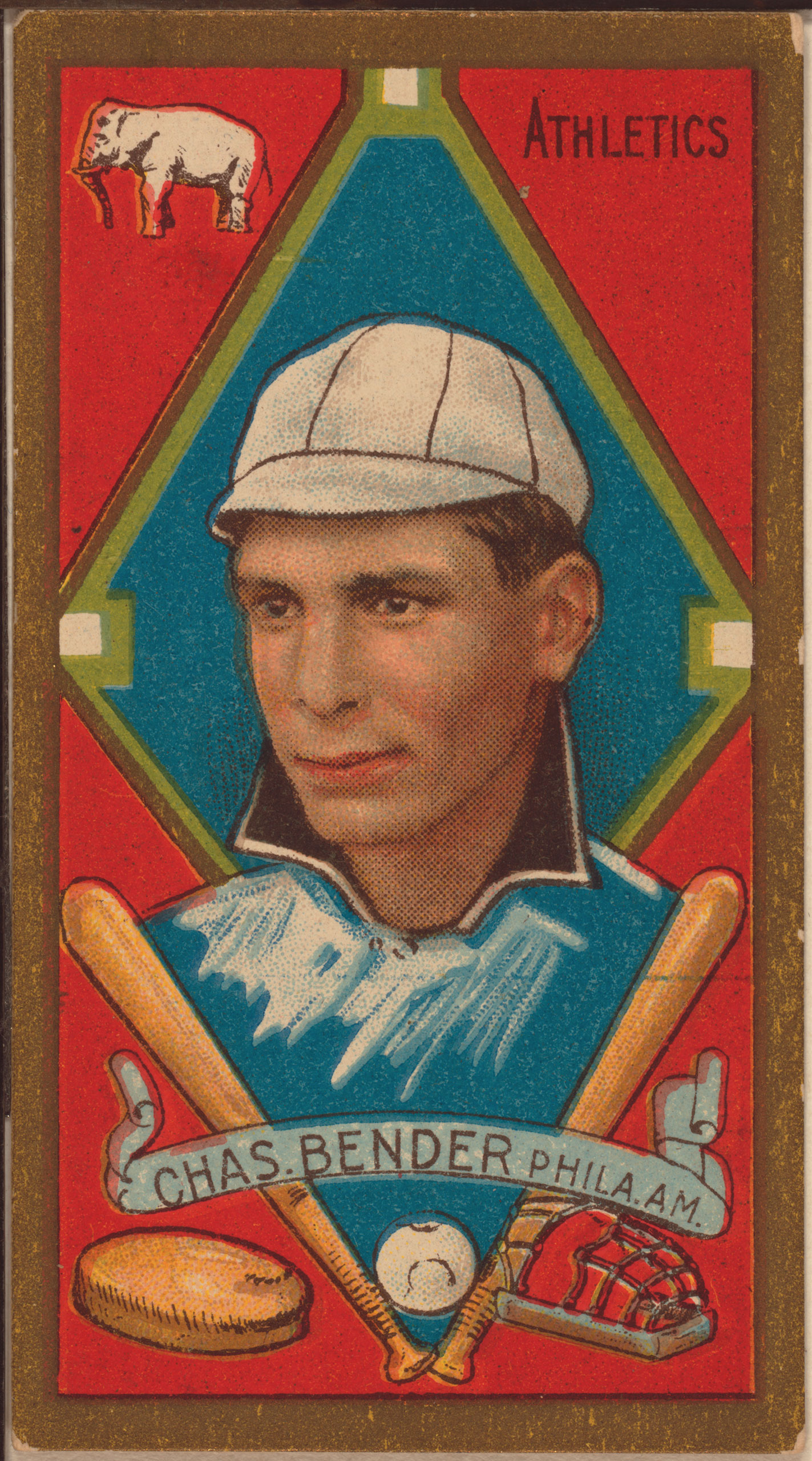 Chas. Bender, Philadelphia Athletics, baseball card, 1911.
