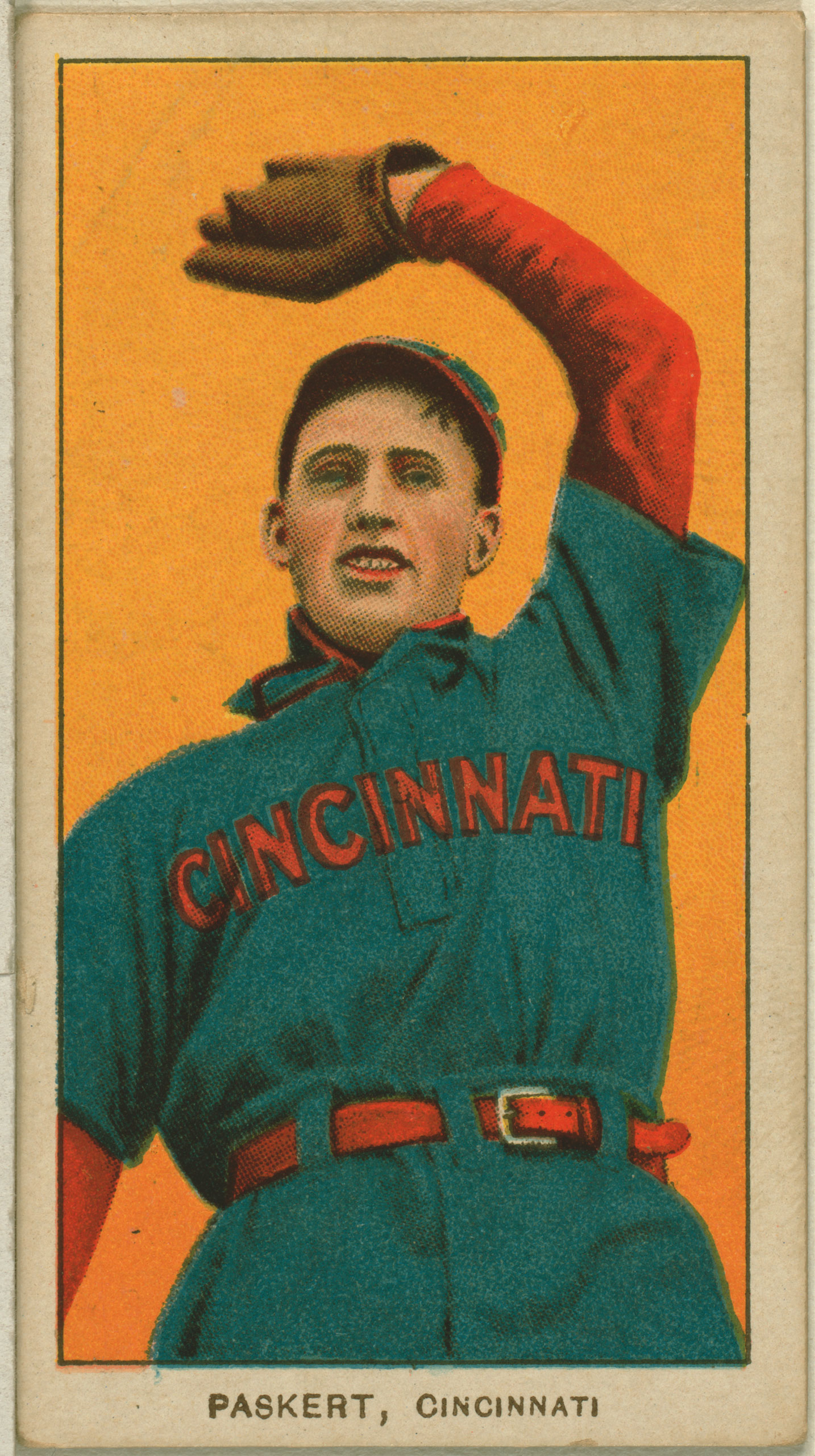 Dode Paskert, Cincinnati Reds, baseball card, 1909-1911.