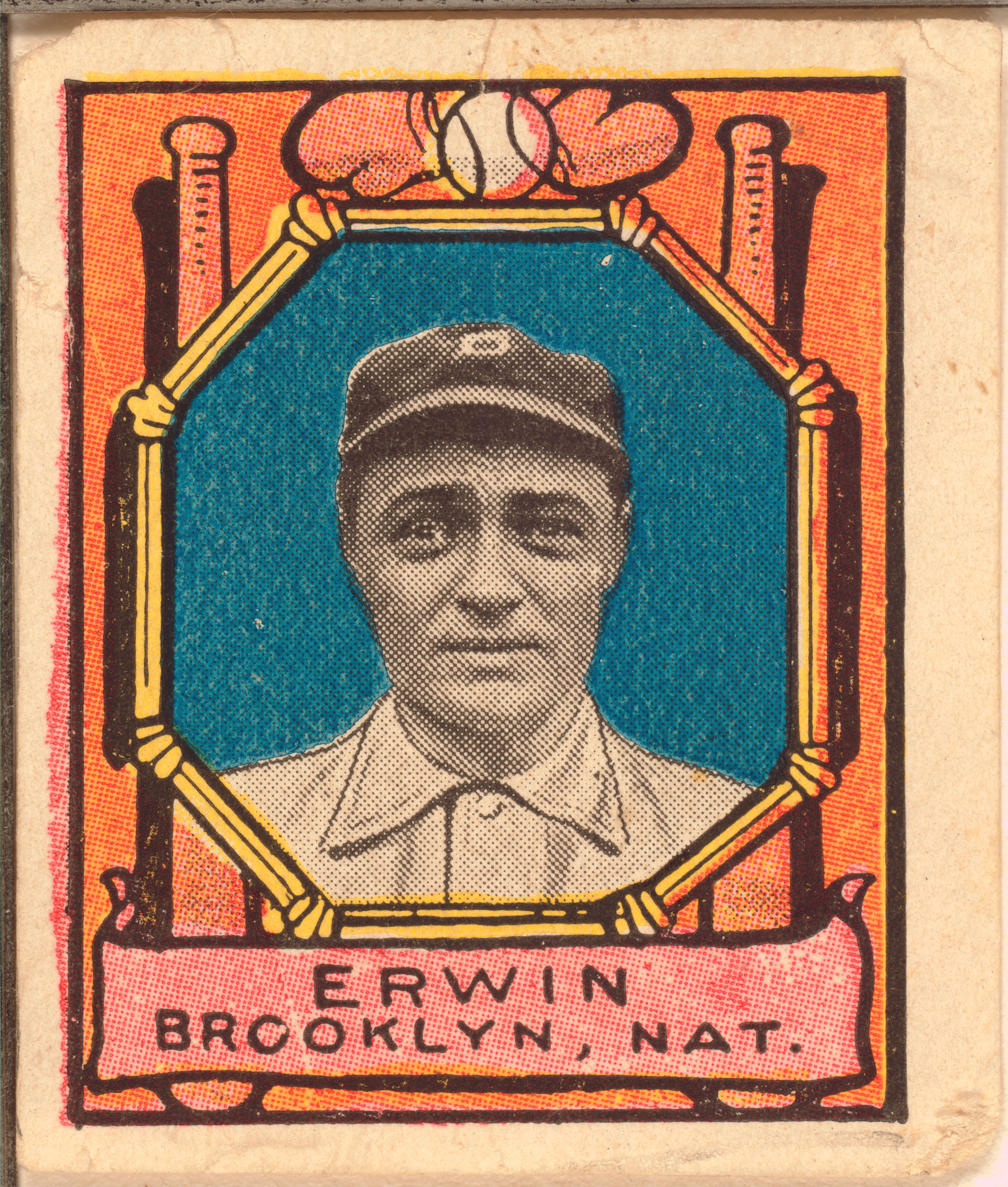 Tex Erwin, Brooklyn Dodgers, baseball card, 1911.