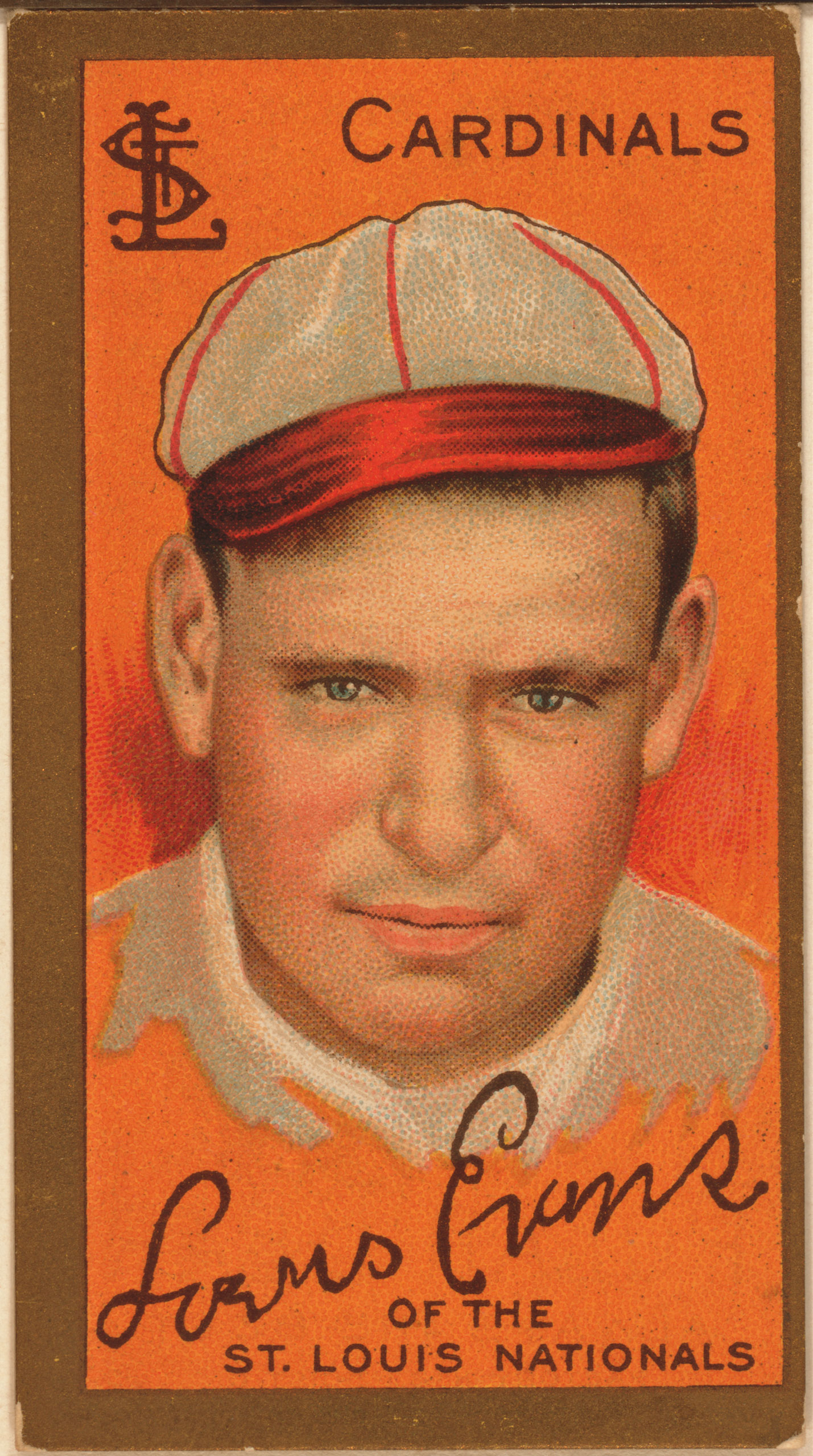 Louis Evans, St. Louis Cardinals, baseball card, 1911.