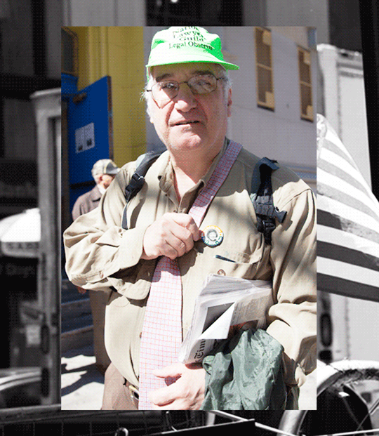 Legal Observers showcase their support outside of PS 165 in New York's Upper West Side neighborhood.