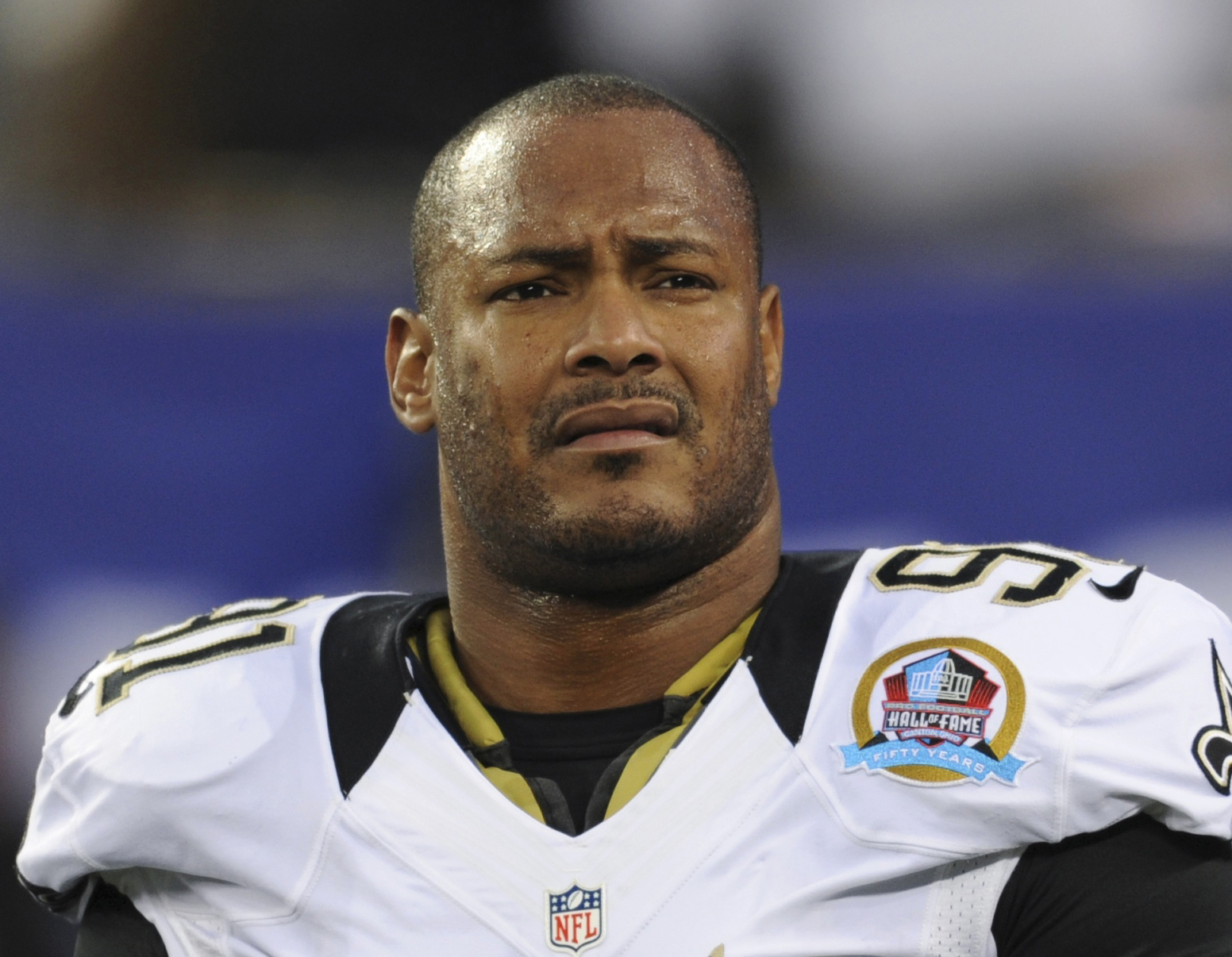 In this Dec. 9, 2012, file photo, New Orleans Saints defensive end Will Smith appears before an NFL football game. (Bill Kostroun&mdash;AP)