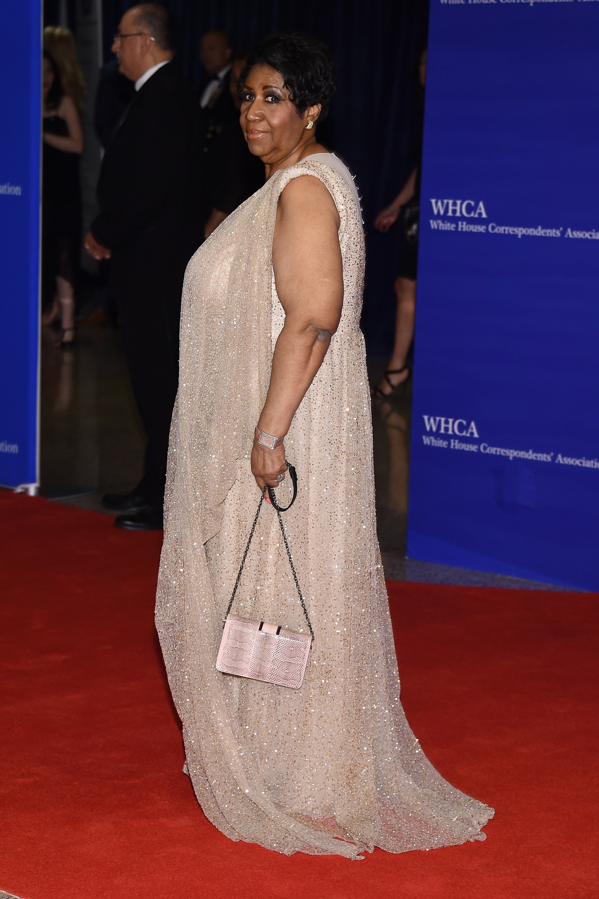 Aretha Franklin attends the White House Correspondents' Association Dinner at the Washington Hilton Hotel in Washington on April 30, 2016.