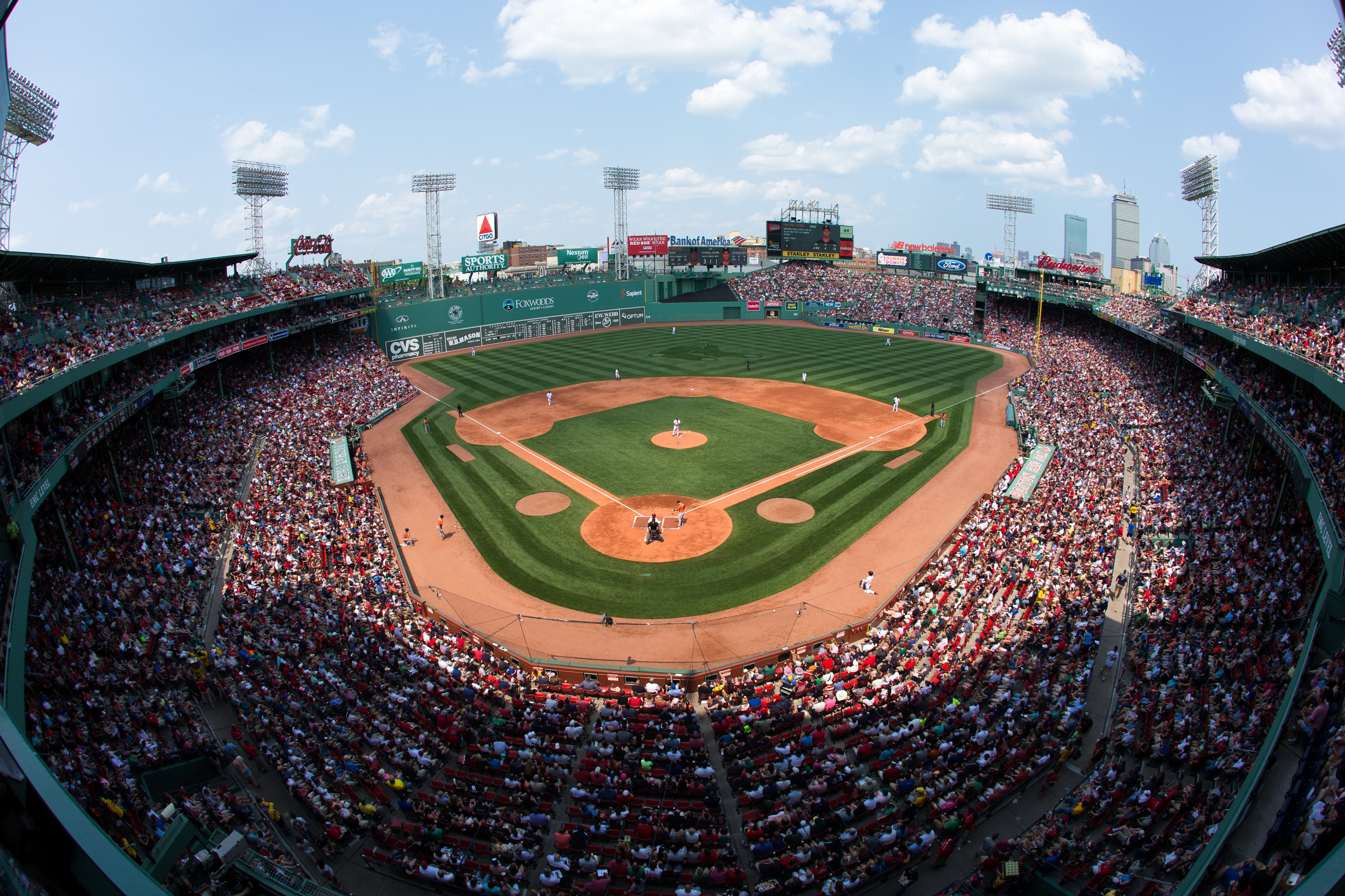 The Boston Red Sox play a game against the Houston Astros at Fenway Park on July 5, 2015 in Boston, Massachusetts. (Rich Gagnon—Getty Images)
