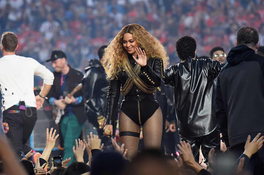 Beyoncé performs onstage during the Pepsi Super Bowl 50 Halftime Show at Levi's Stadium on February 7, 2016 in Santa Clara, California. (Jeff Kravitz—FilmMagic/Getty)