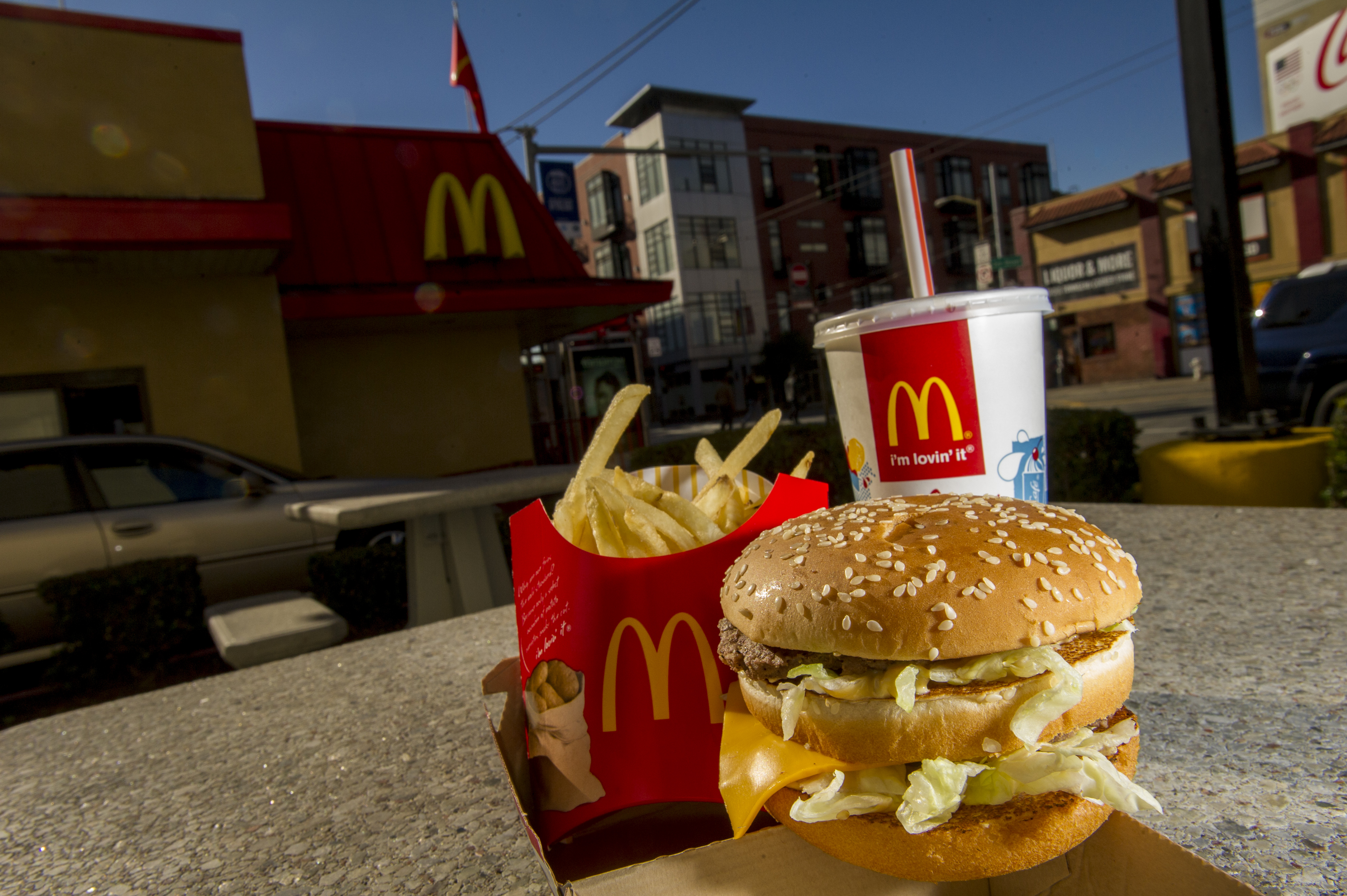A McDonald's Corp. Big Mac meal is arranged for a photograph outside of a restaurant in San Francisco, California, U.S., on Wednesday, Jan. 22, 2014. (David Paul Morris&mdash;Bloomberg / Getty Images)