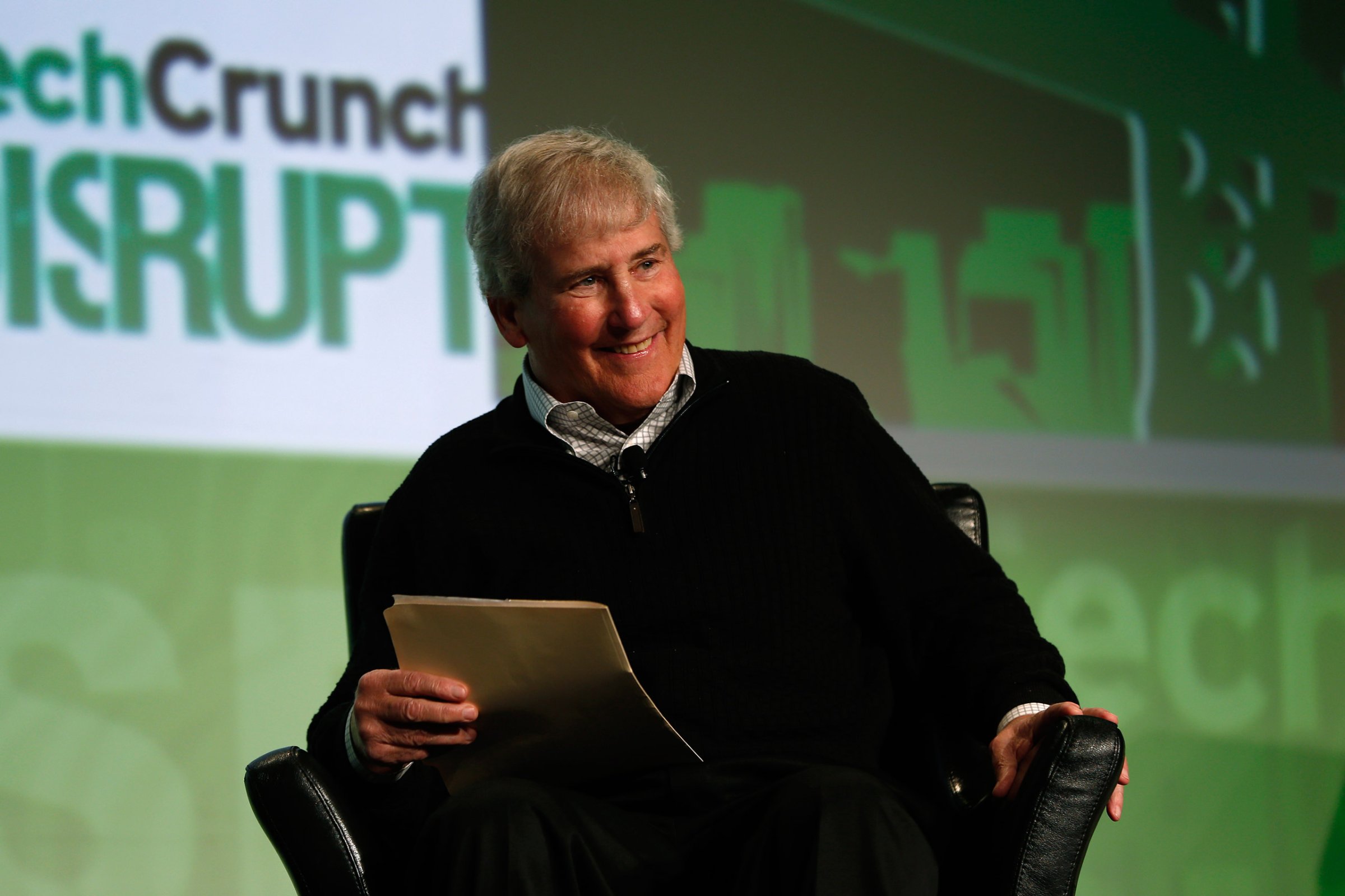 Bill Campbell, chairman of the board and former chief executive of Intuit Inc., smiles as he moderates a fireside chat with Ben Horowitz of Andreessen Horowitz during day one of TechCrunch Disrupt SF 2012 event at the San Francisco Design Center Concourse in San Francisco, California September 10, 2012. REUTERS/Stephen Lam (UNITED STATES - Tags: BUSINESS SCIENCE TECHNOLOGY) - RTR37SAM