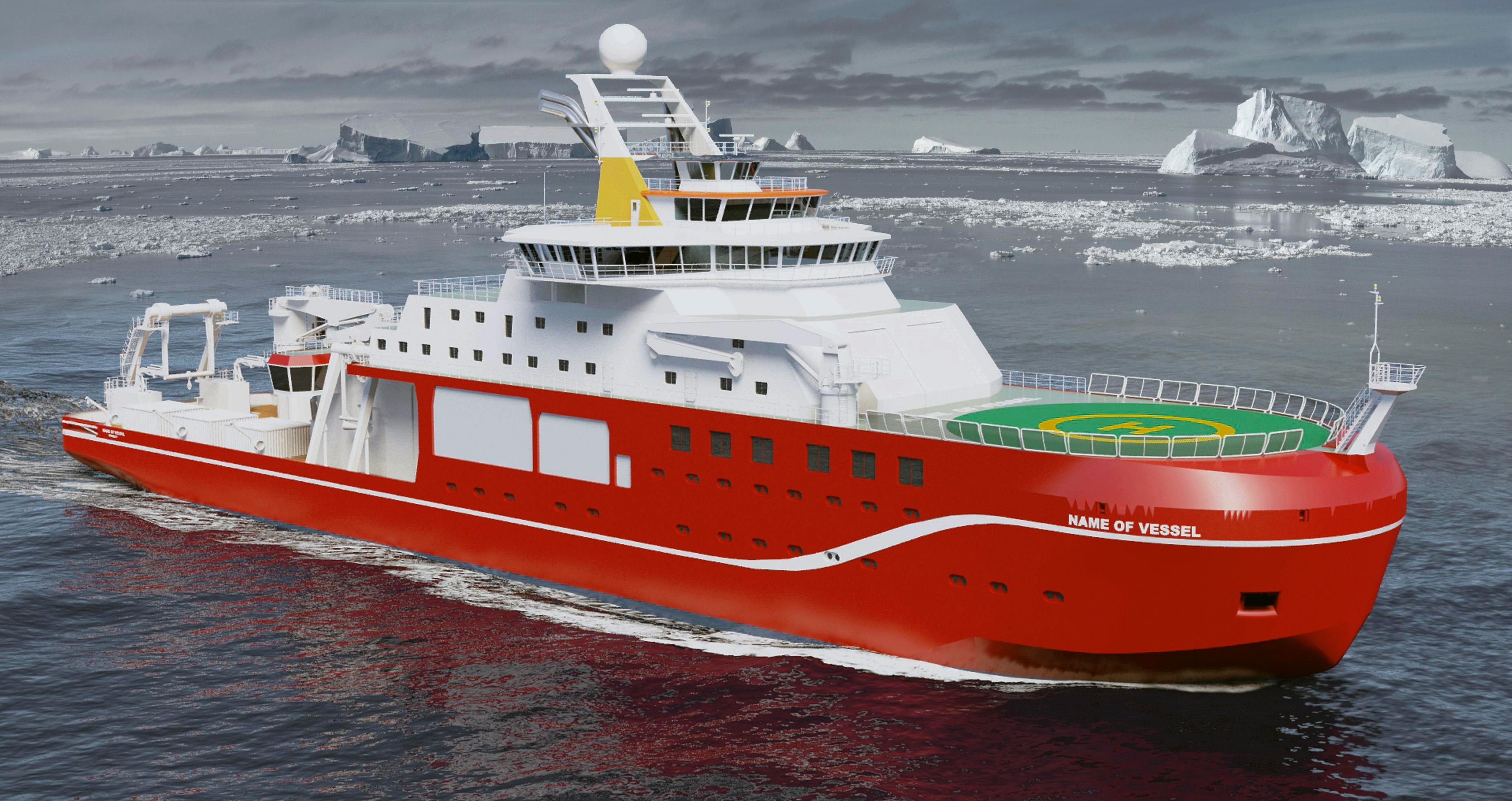 A computer-generated image of the Natural Environment Research Council's new polar research ship (AFP/Getty Images)
