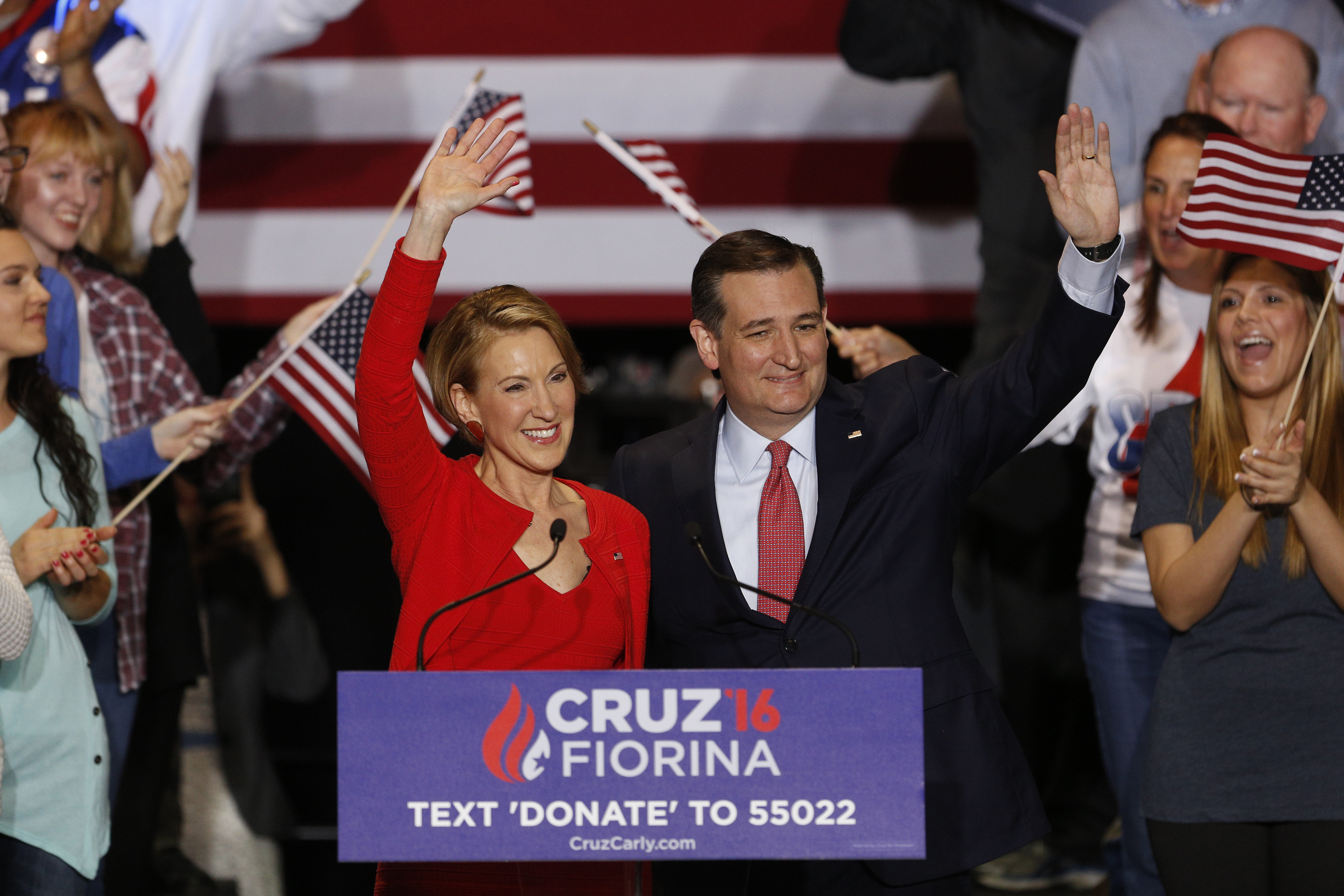 Presidential Candidate Ted Cruz Names Carly Fiorina As Running Mate At Campaign Rally