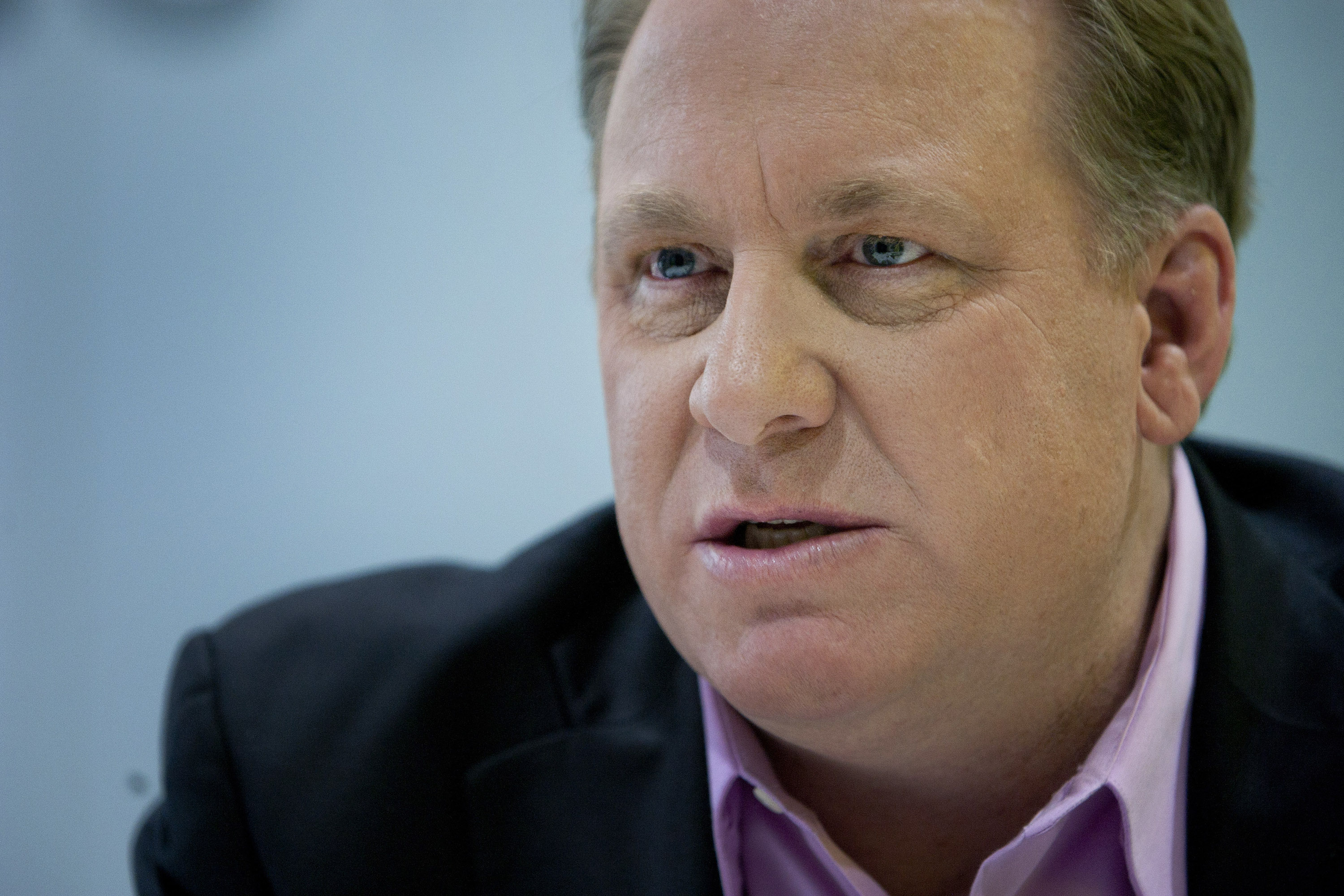 Curt Schilling, speaks during an interview in New York, U.S., on  Feb. 13, 2012.