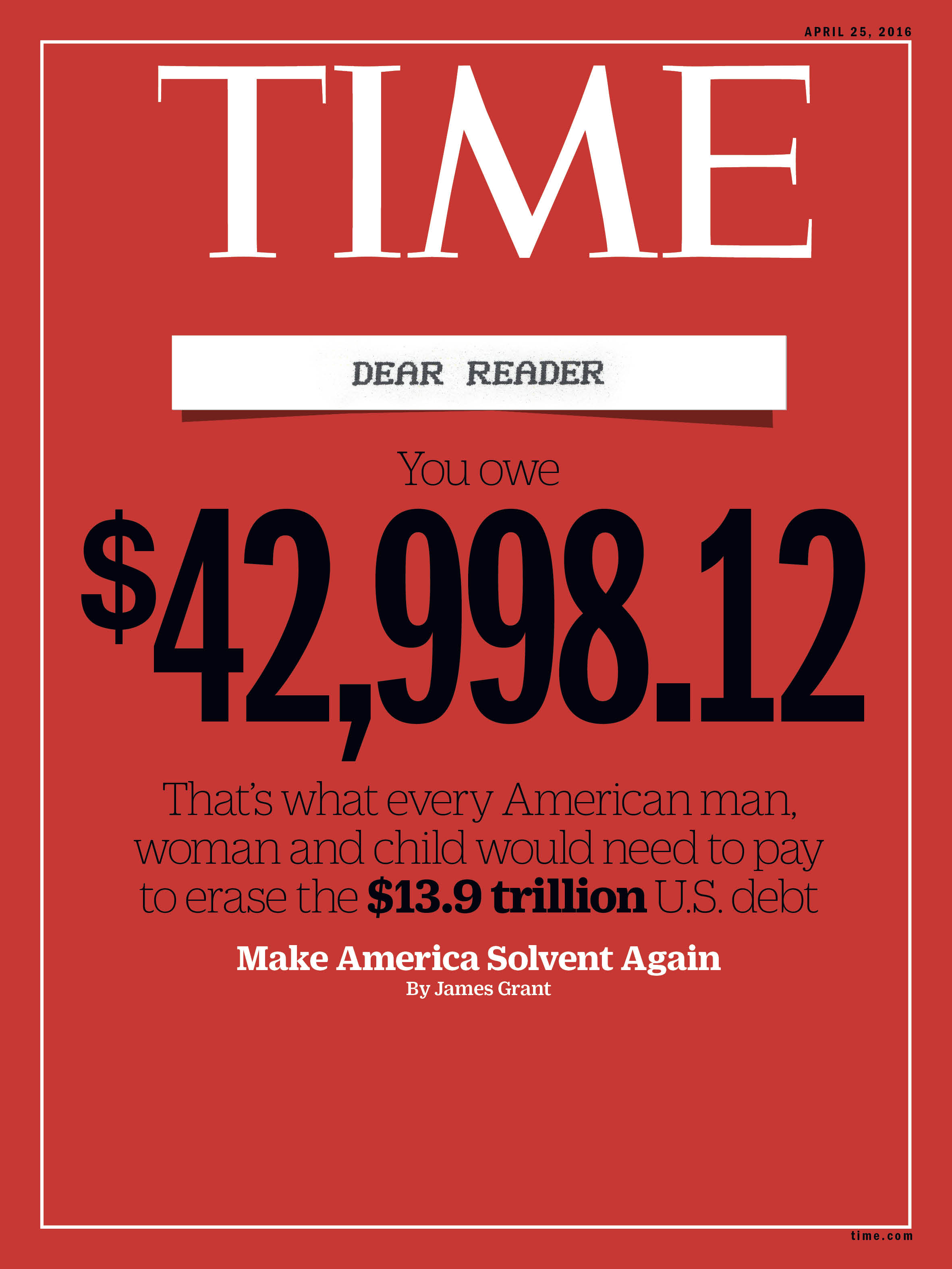 Debt Cover Time Magazine Cover 160425