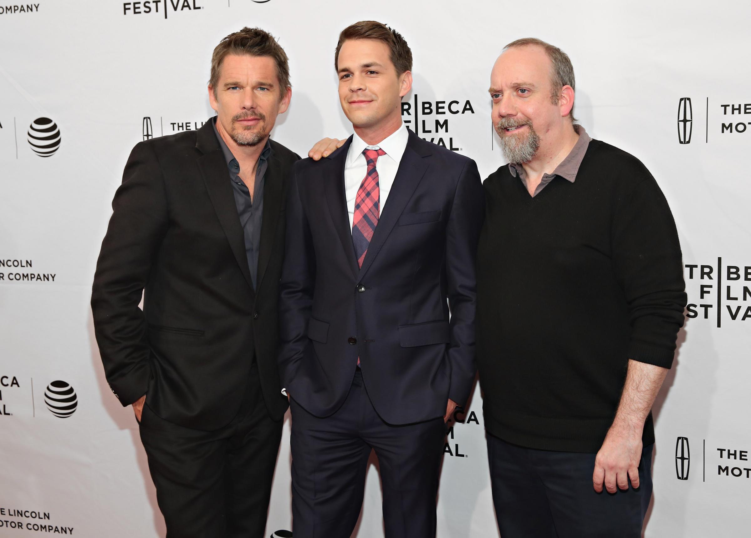 Ethan Hawke, Johnny Simmons and Paul Giamatti attend "The Phenom" Premiere during the 2016 Tribeca Film Festival on April 17, 2016 in New York City.