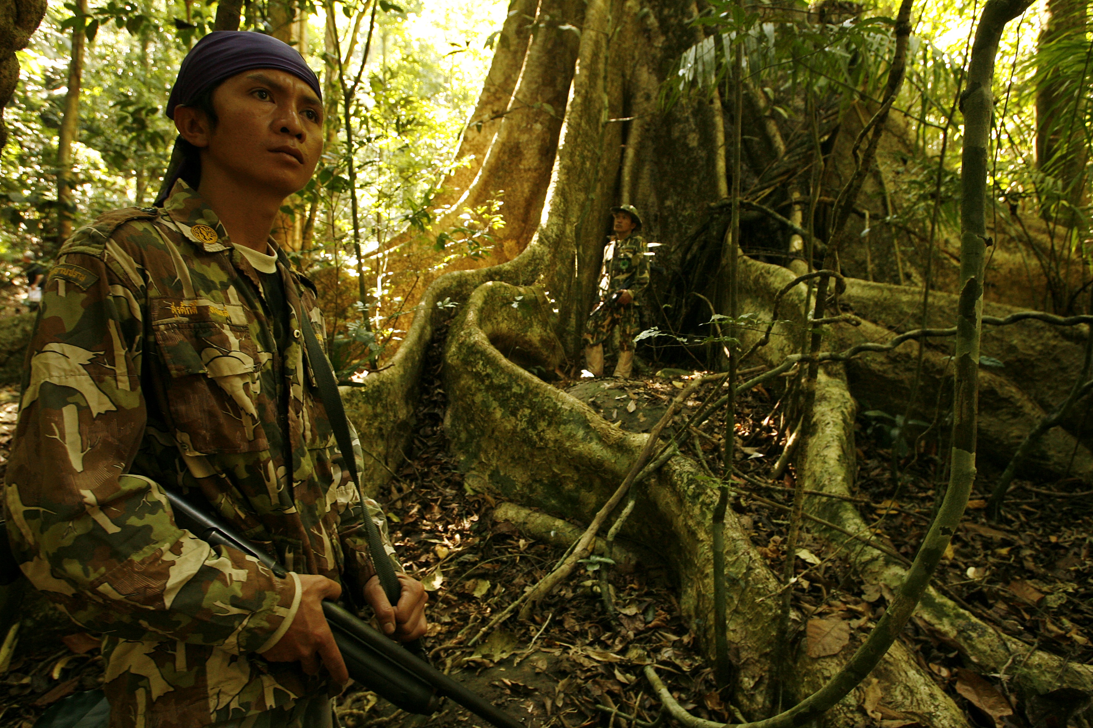 Thai rangers are seen in Khao Yai National Park in February 2008 (Patrick Aventurier—Gamma-Rapho/Getty Images)