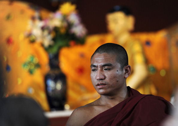 Burmese dissident Buddhist monk Gambira at a monastery in Rangoon on Feb. 19, 2012 (Soe Than Win&mdash;AFP/Getty Images)