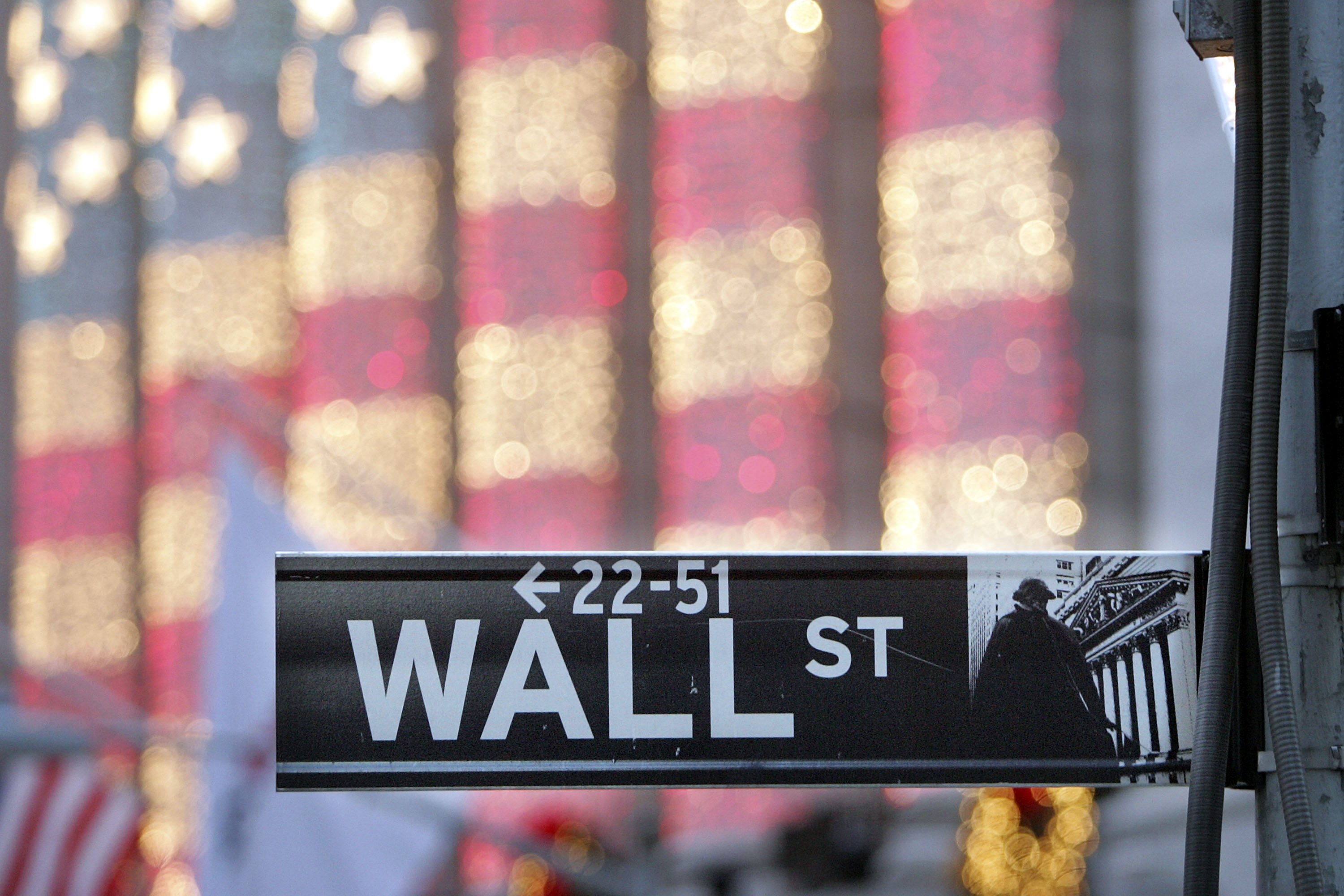 A Wall Street sign is seen in front of the New York Stock Exchange December 21, 2006 in New York City. (Mario Tama&mdash;Getty Images)