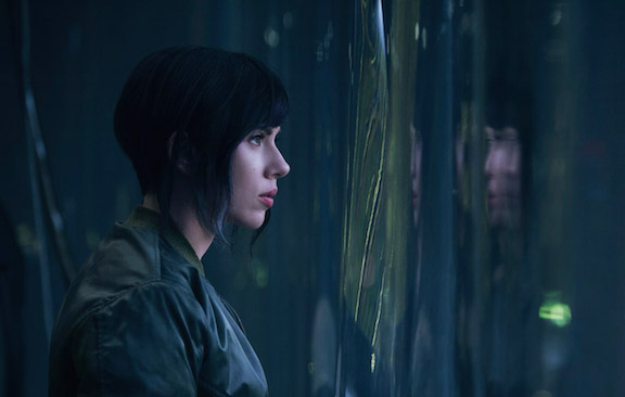 Scarlett Johansson is pictured here portraying her lead role in "Ghost in the Shell." (Paramount Pictures)