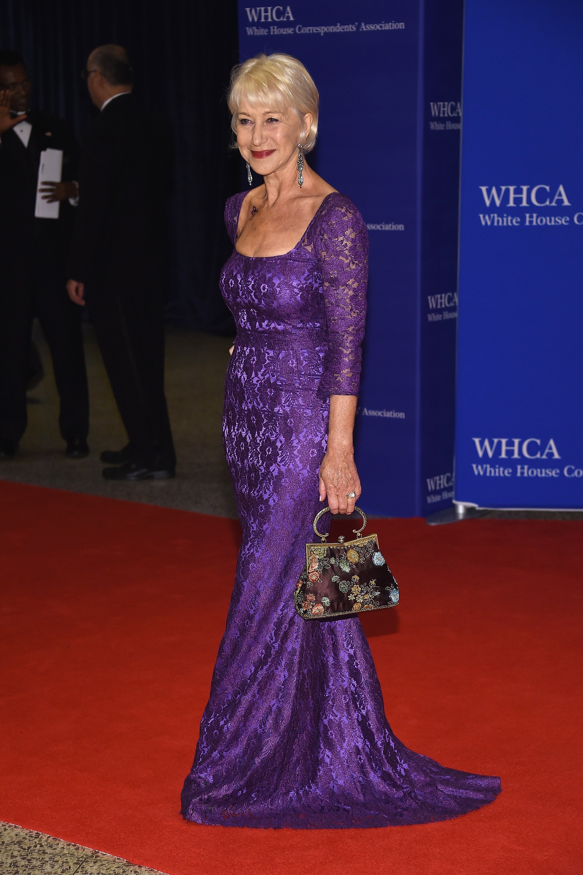 Helen Mirren Actor attends the White House Correspondents' Association Dinner at the Washington Hilton Hotel in Washington on April 30, 2016.