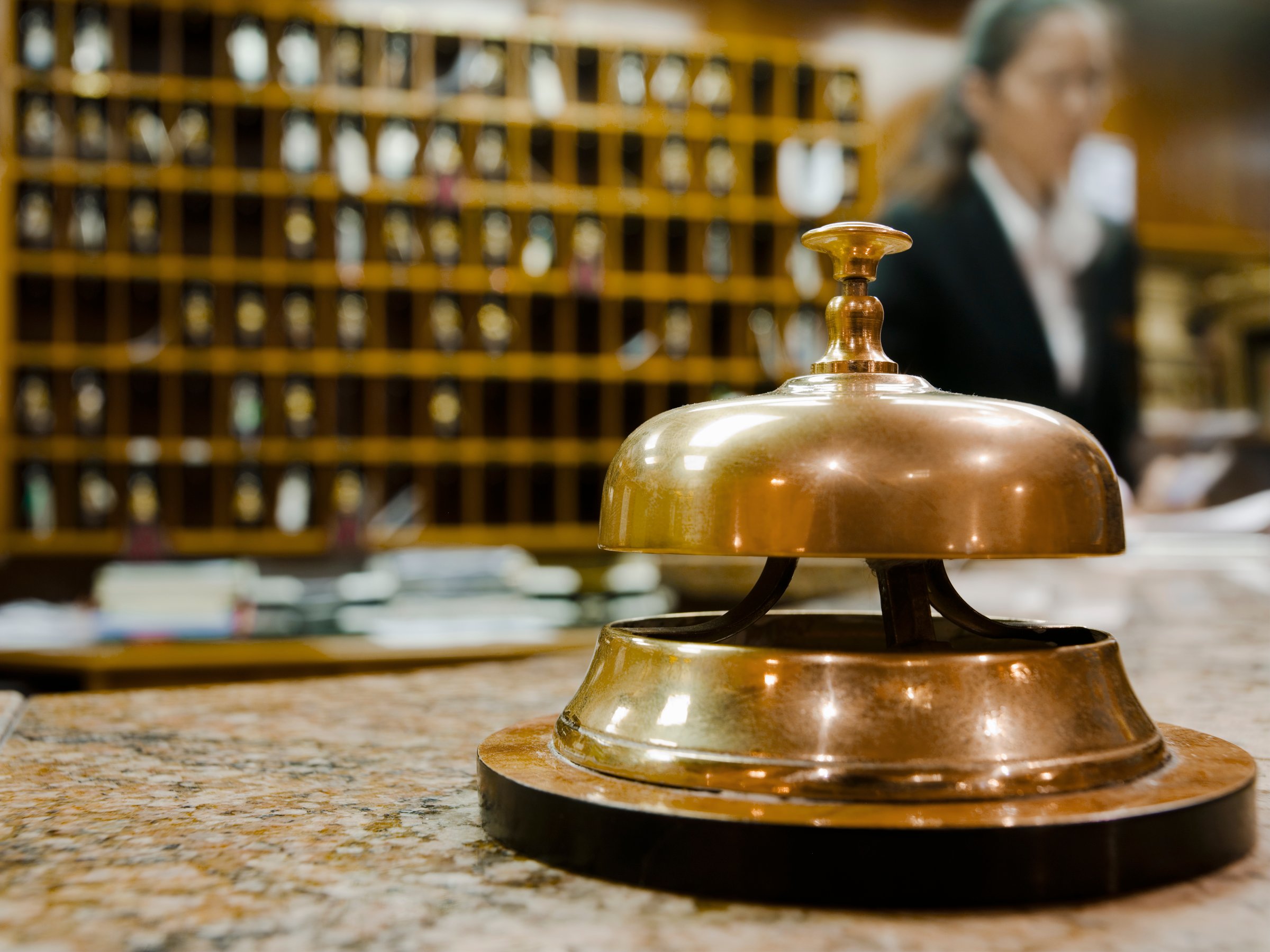 Service bell at hotel reception