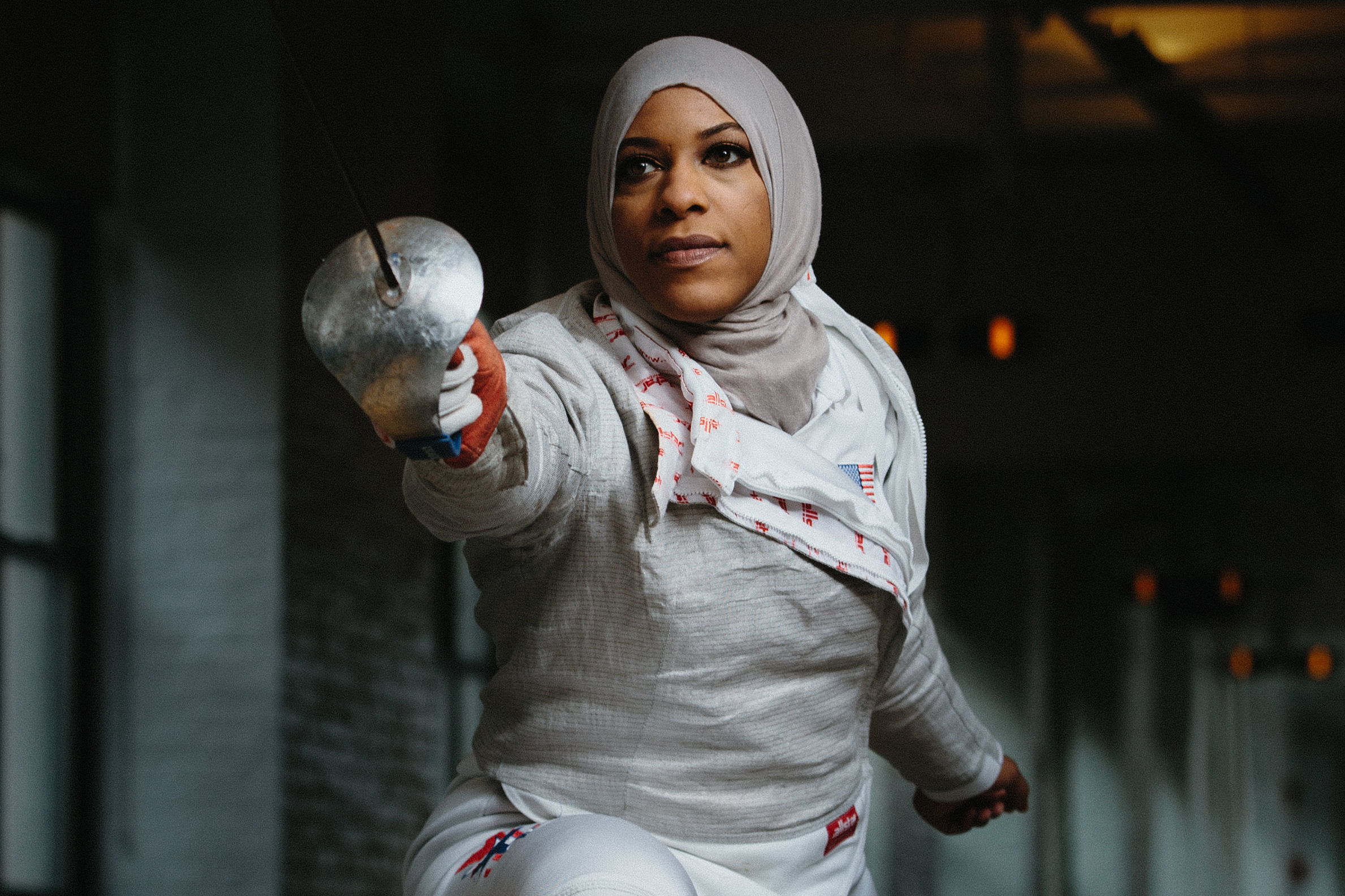 Ibtihaj Muhammad photographed at the Fencer, New York, on feb 9, 2016.