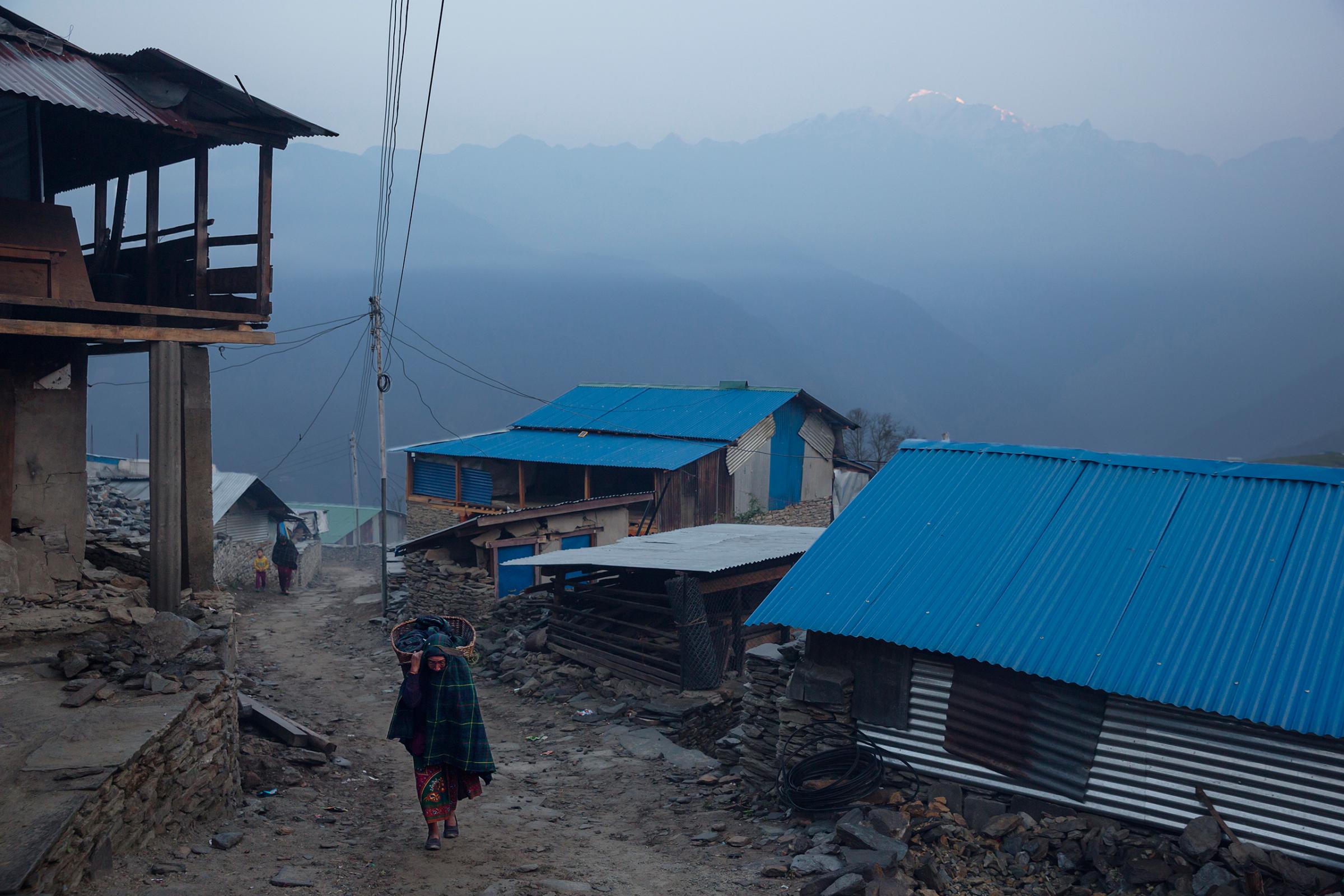 The village of Barpak, in Gorkha district, Nepal, at the epicenter of the 2015 quakes, which destroyed almost the entire village, April 5, 2016.