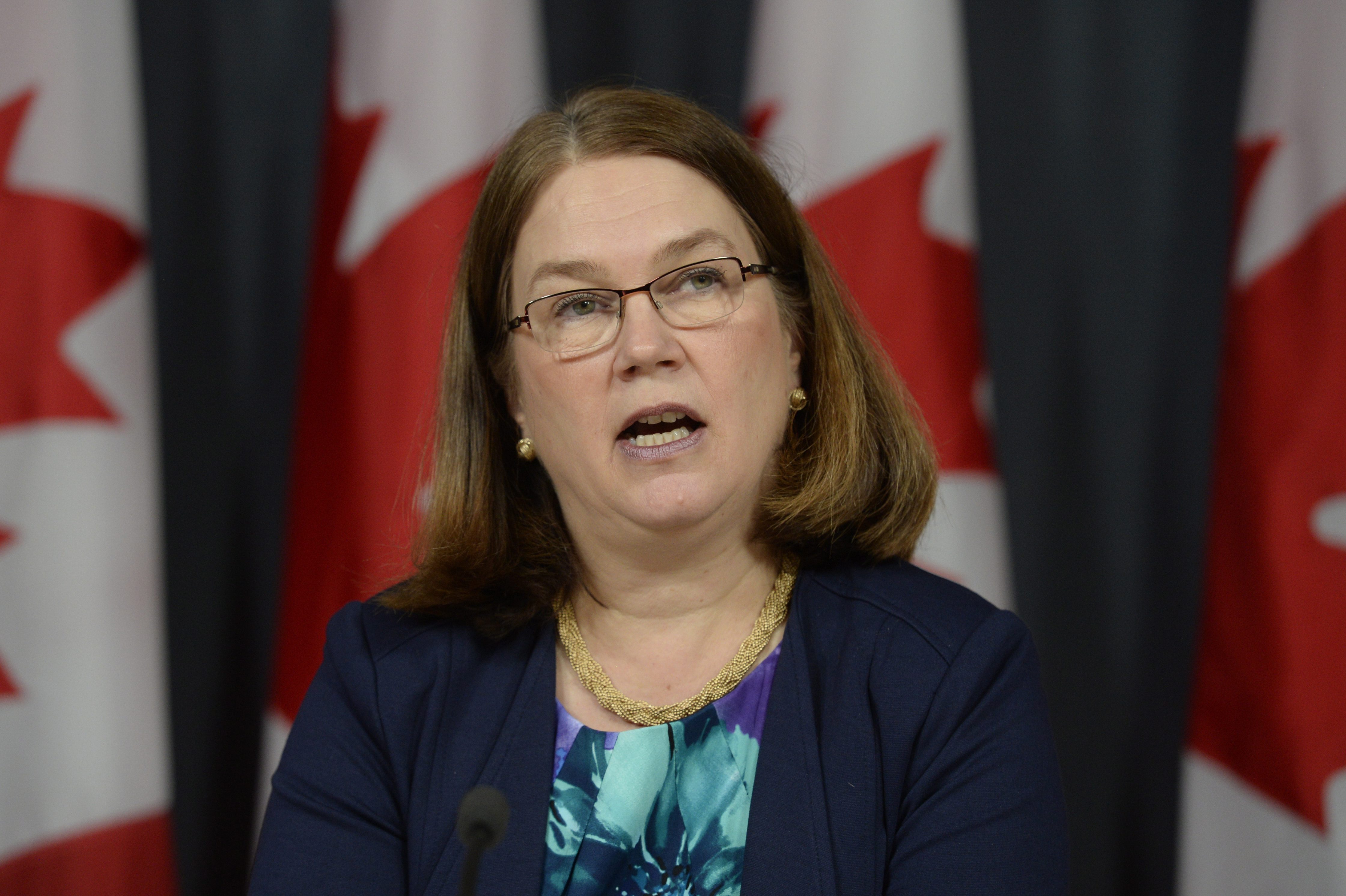 Canada Health Minister Jane Philpott speaks at a news conference in Ottawa on April 14, 2016. (Adrian Wyld—AP)