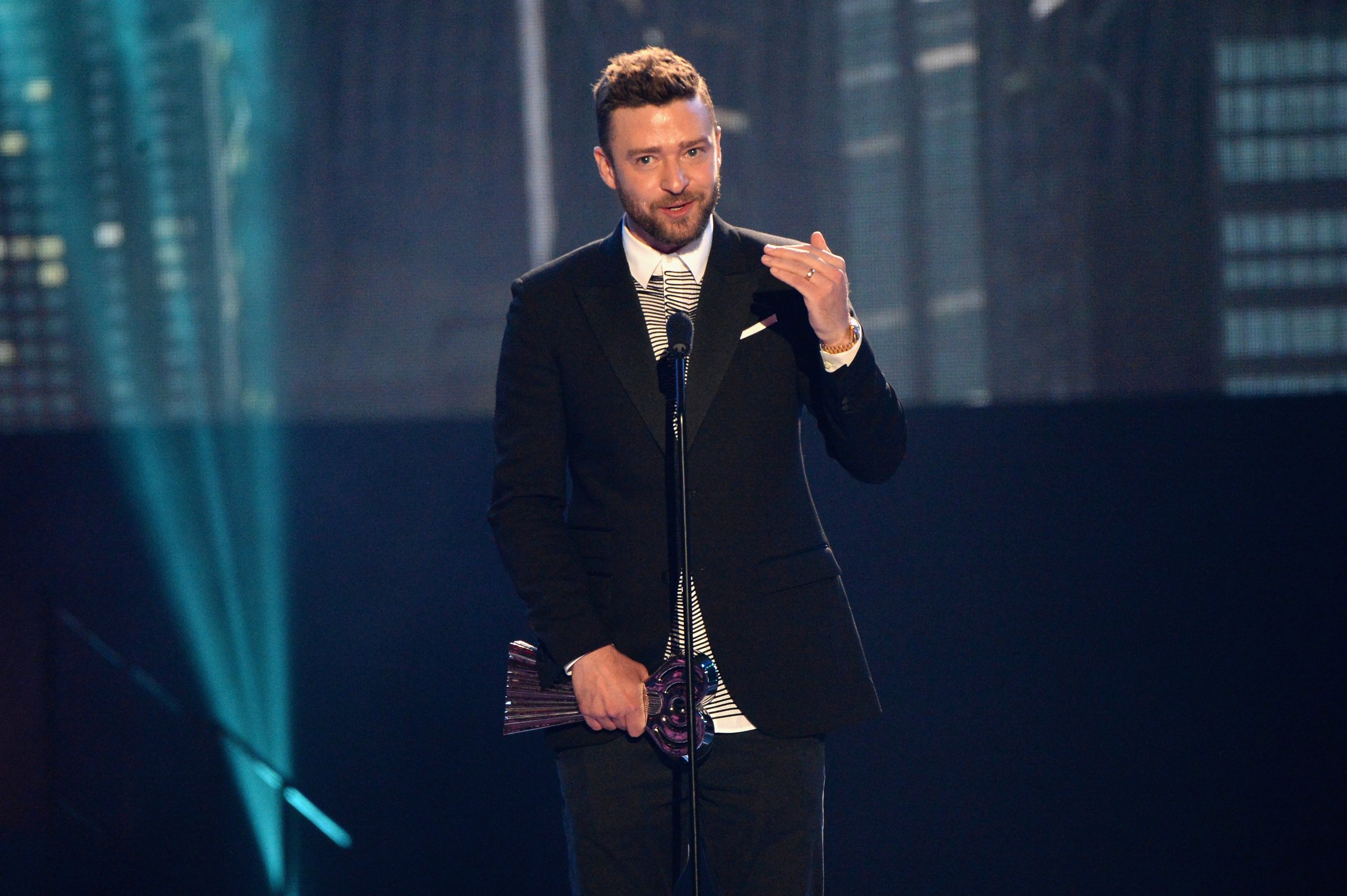 Singer Justin Timberlake performs onstage at the iHeartRadio Music Awards which broadcasted live on TBS, TNT, AND TRUTV from The Forum on April 3, 2016 in Inglewood, California.