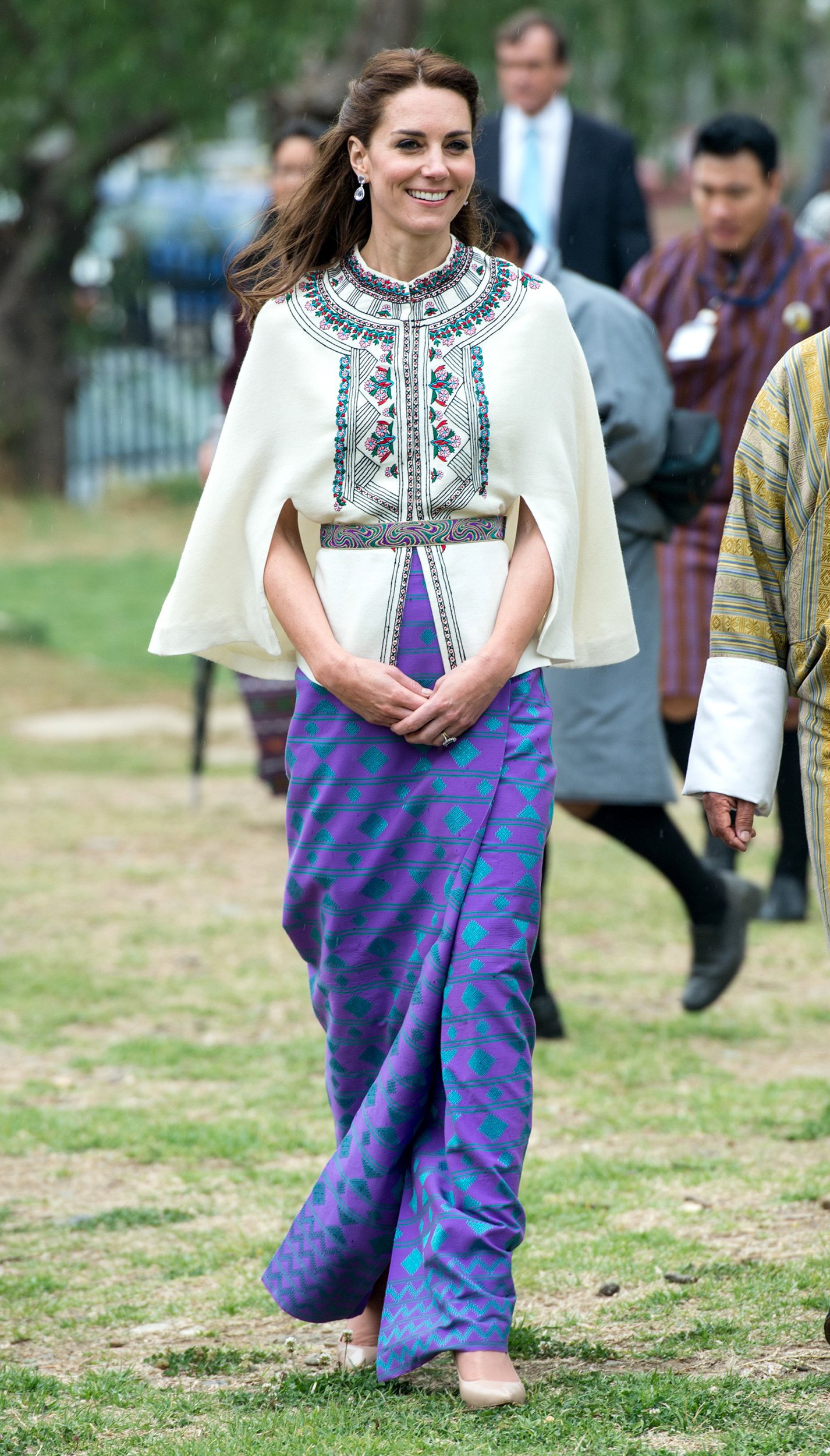 Catherine, Duchess of Cambridge visits Thimphu's open-air archery venue in Thimphu, Bhutan on April 14, 2016.