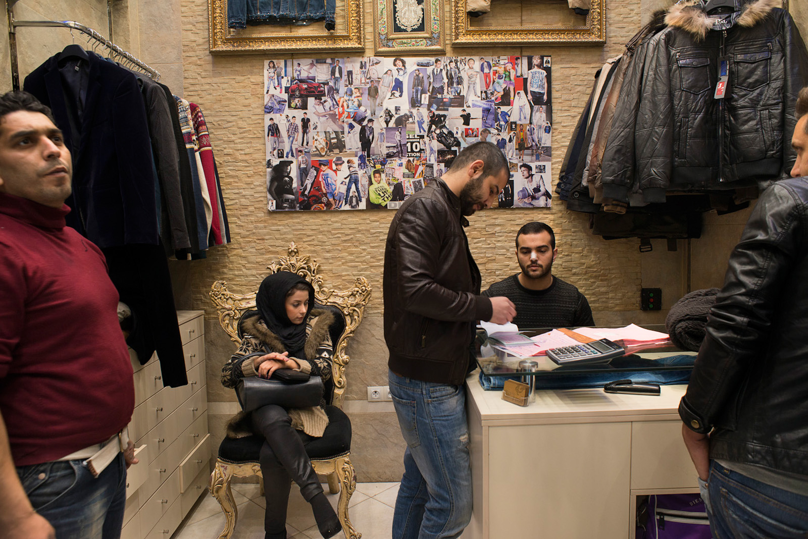 At the Grand Bazar, a clothing store sells fashion and clothing imported from Turkey, which has got more difficult and more expensive, making it hard to compete with locally made fashion goods. Tehran, Iran, Nov. 18, 2013.