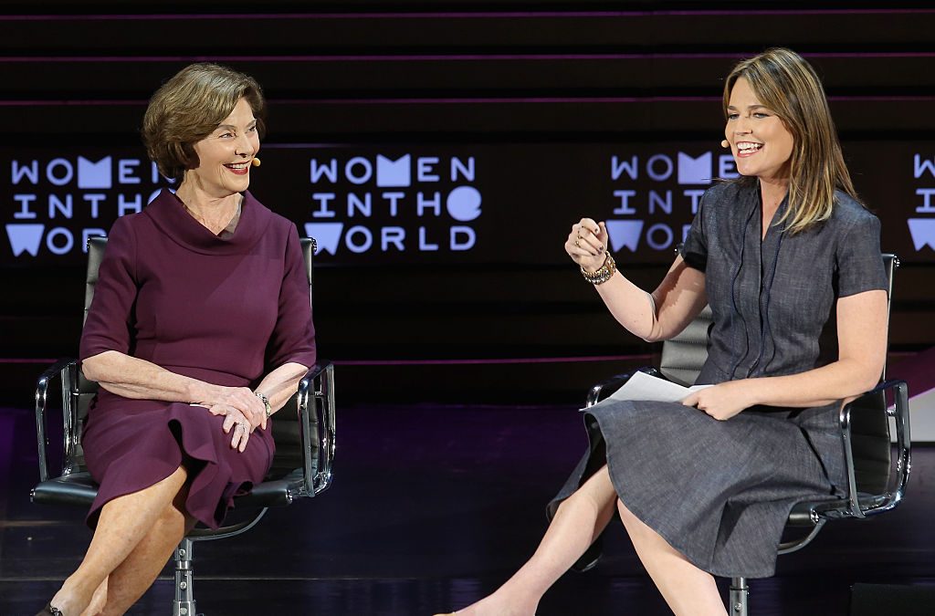 Laura Bush speaks onstage during Tina Brown's 7th Annual Women In The World Summit on April 7, 2016 in New York City.