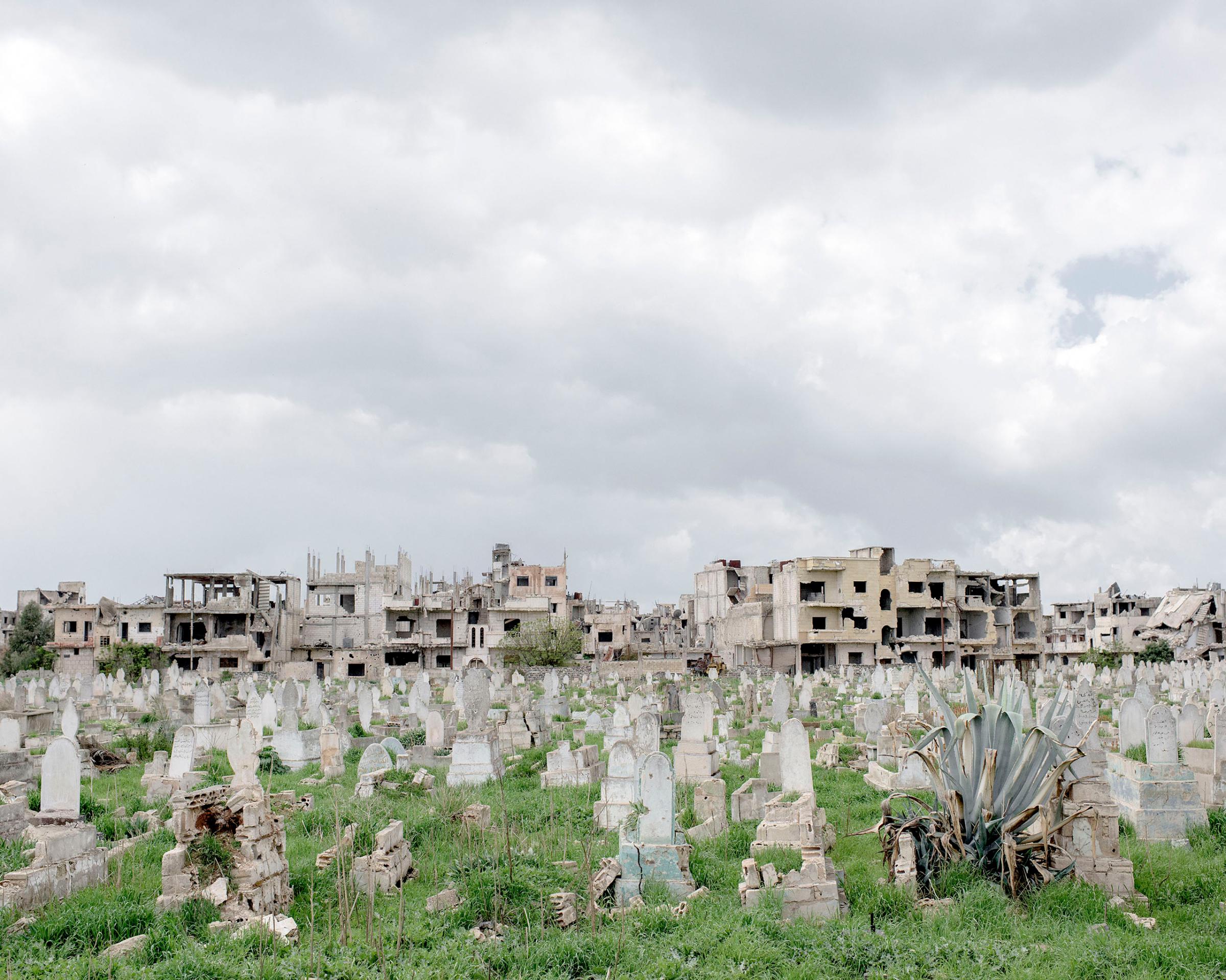 The ancient cemetery in the Bab Amr district of Homs, Syria, March 2016.
