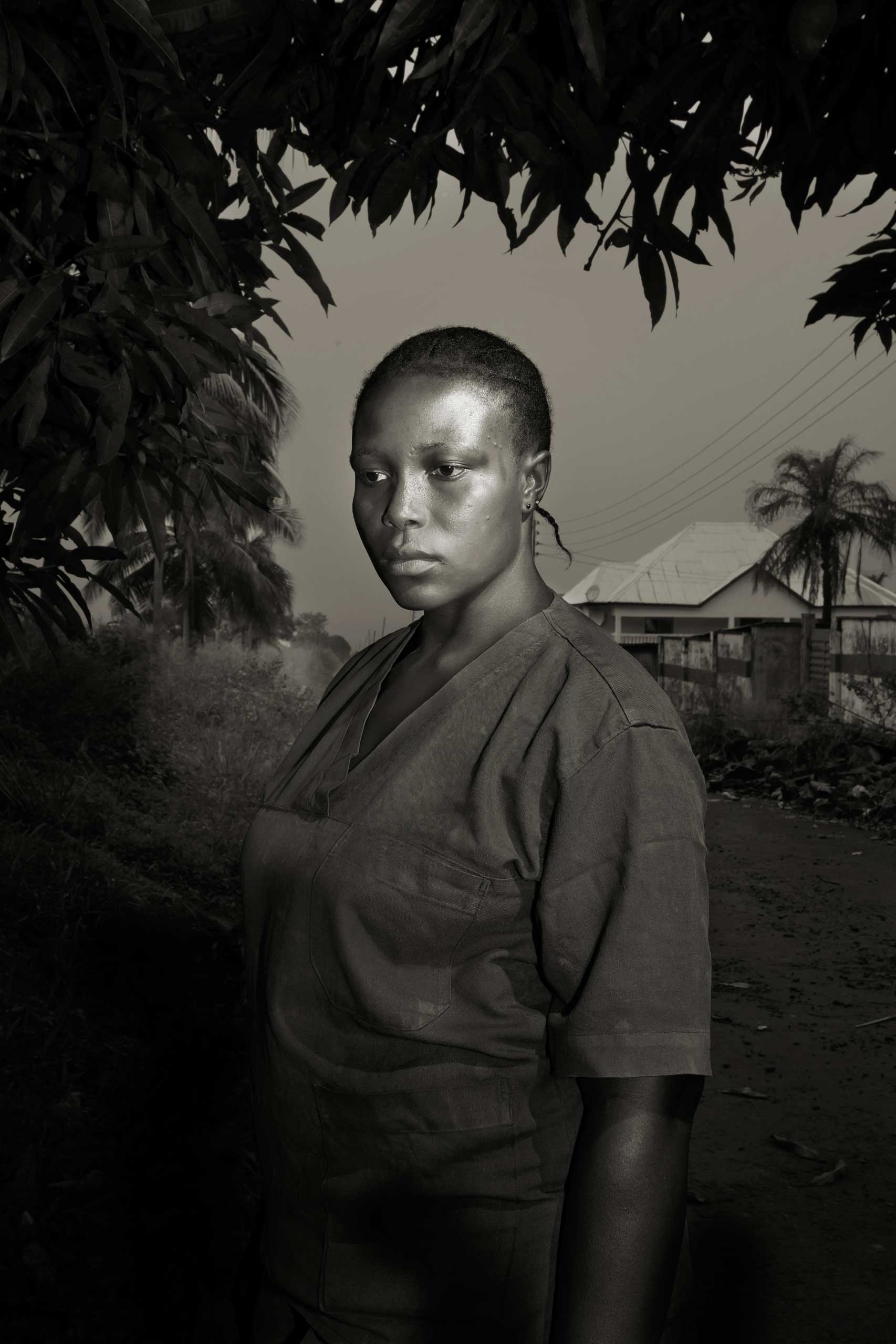 Professional Portraiture First Place. Ebola Survivors. Monjama Moussa, 25, married mother of 4 children, from Goderich, who contracted ebola from a supplier of her coal shop.