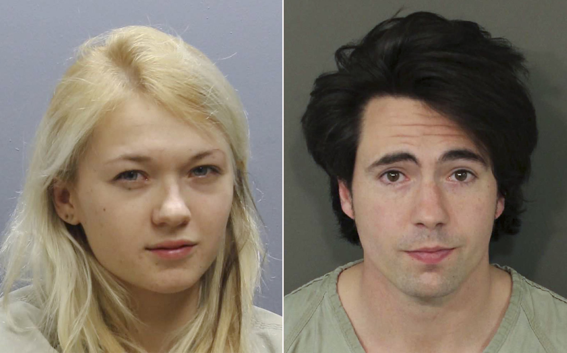 A composite image shows photos released by the Franklin County Sheriff's Office of Marina Lonina and Raymond Gates, who were charged April 13 with rape, kidnapping, sexual battery and pandering sexually oriented matter involving a minor, for allegedly using an app to livestream the rape of a 17-year-old girl.