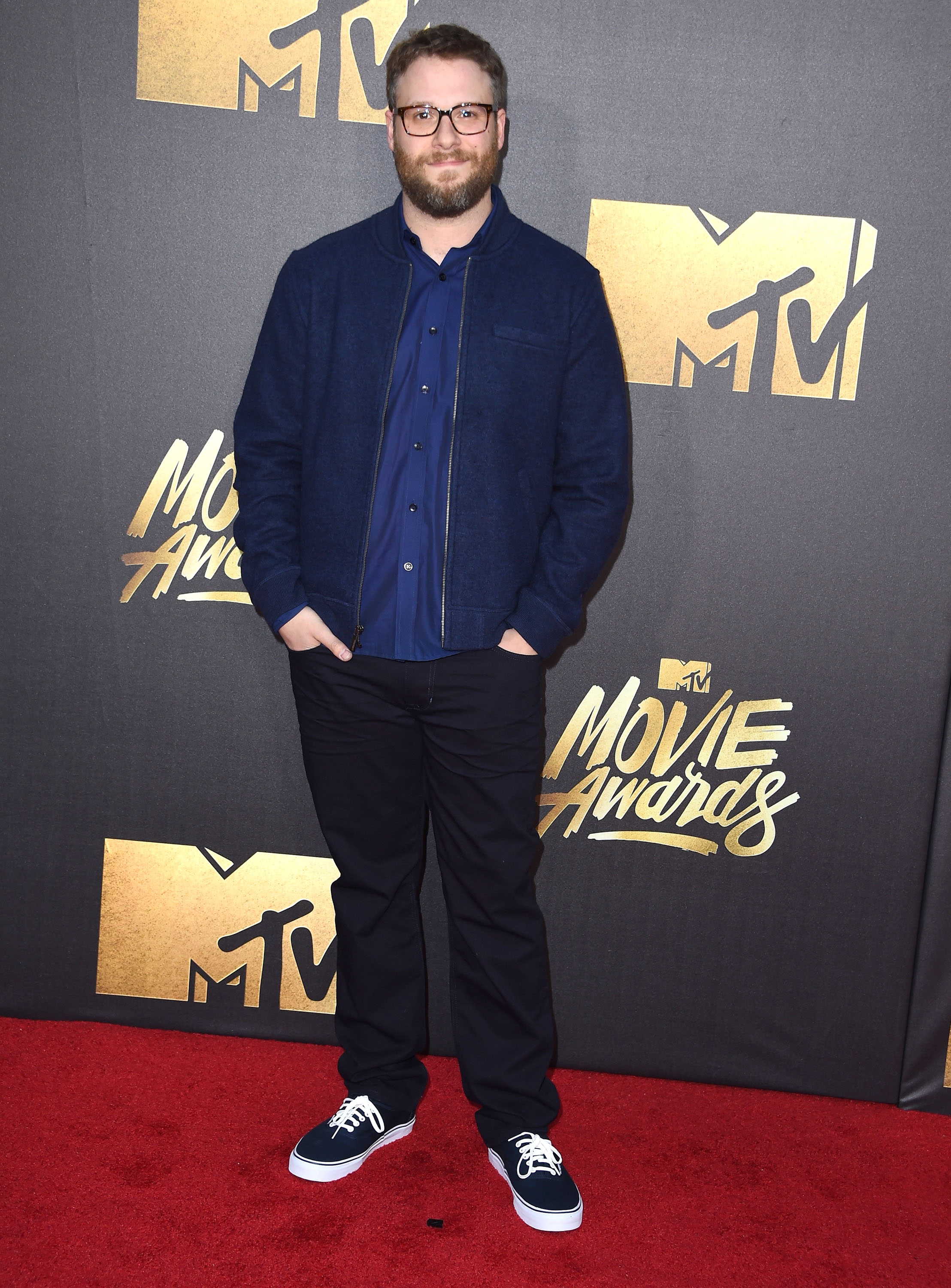 Seth Rogen attends the 2016 MTV Movie Awards at Warner Bros. Studios on April 9, 2016 in Burbank, Calif.