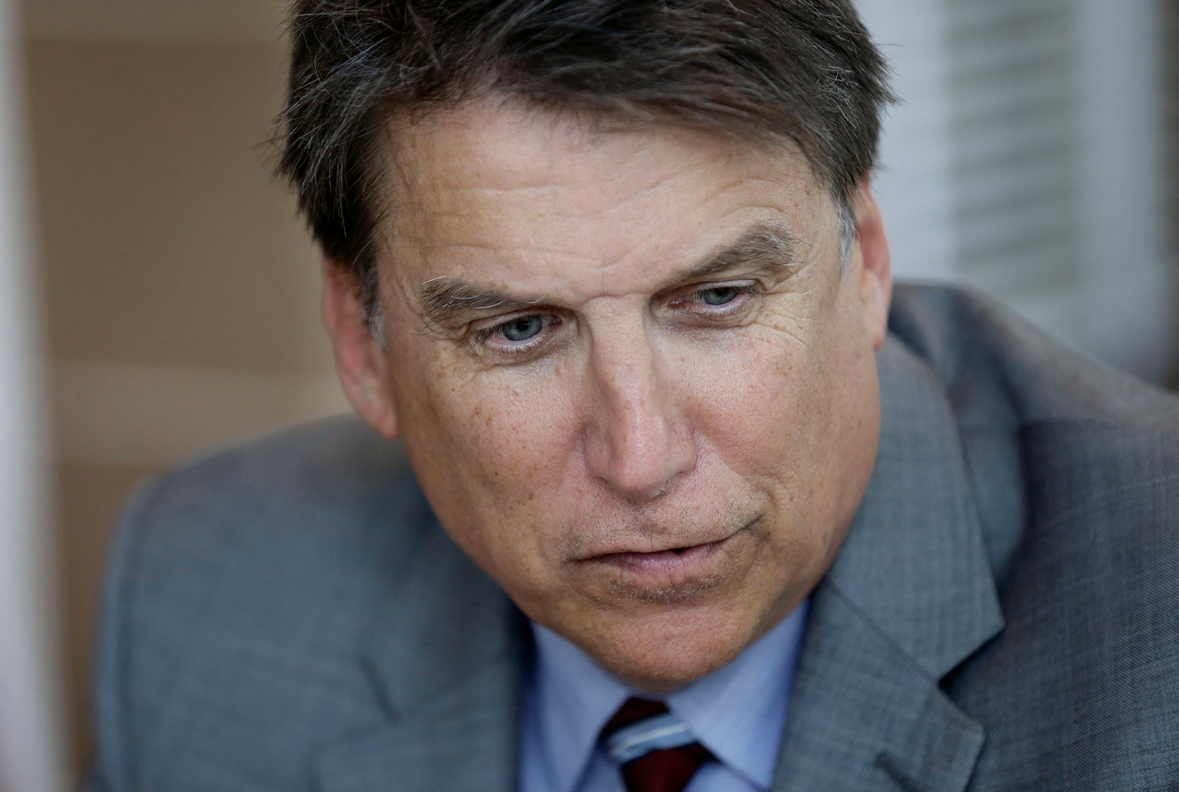 North Carolina Gov. Pat McCrory makes remarks during an interview at the Governor's mansion in Raleigh, N.C., on April 12, 2016.