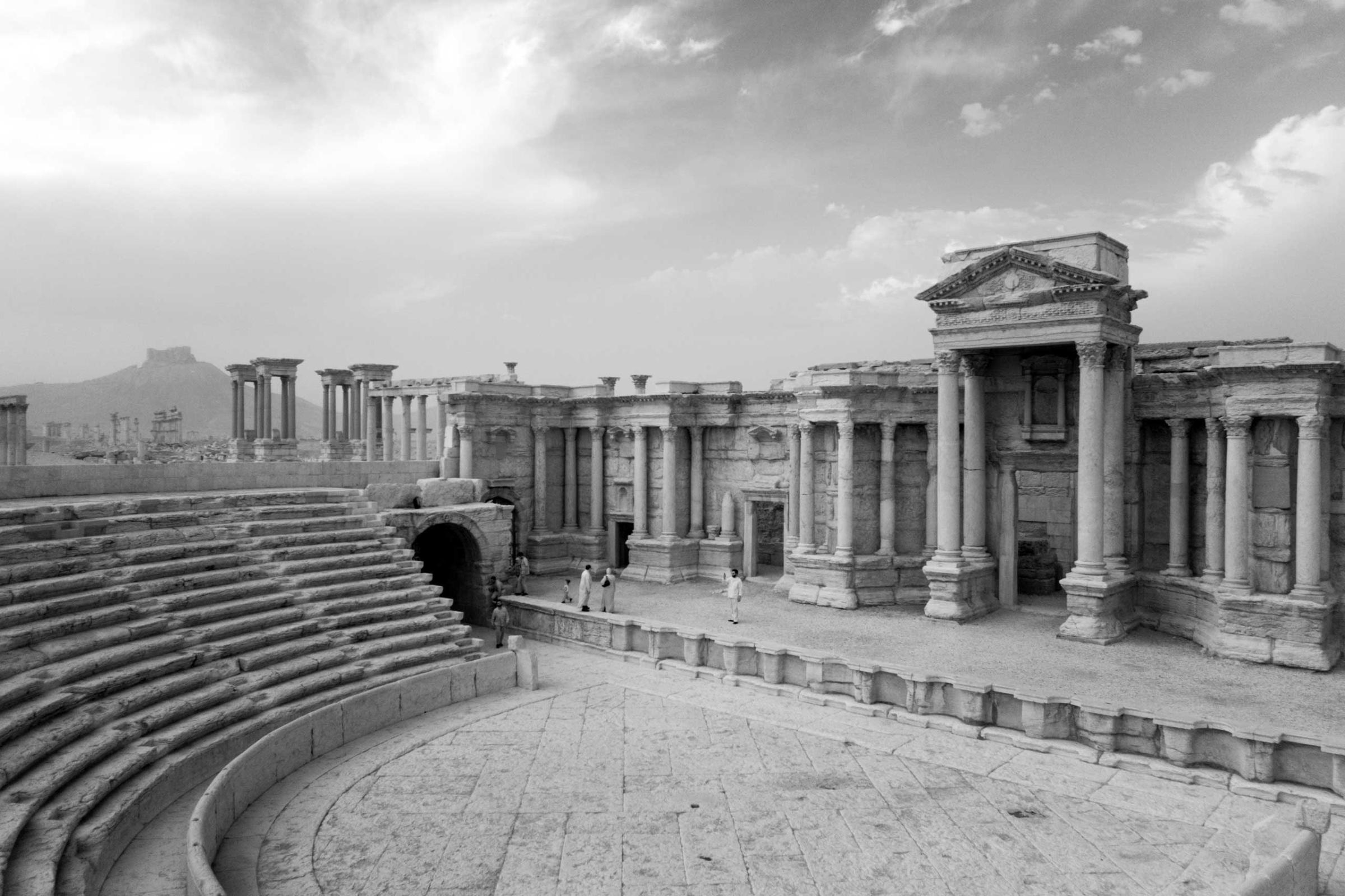 The grand Roman amphitheater in Palmyra.