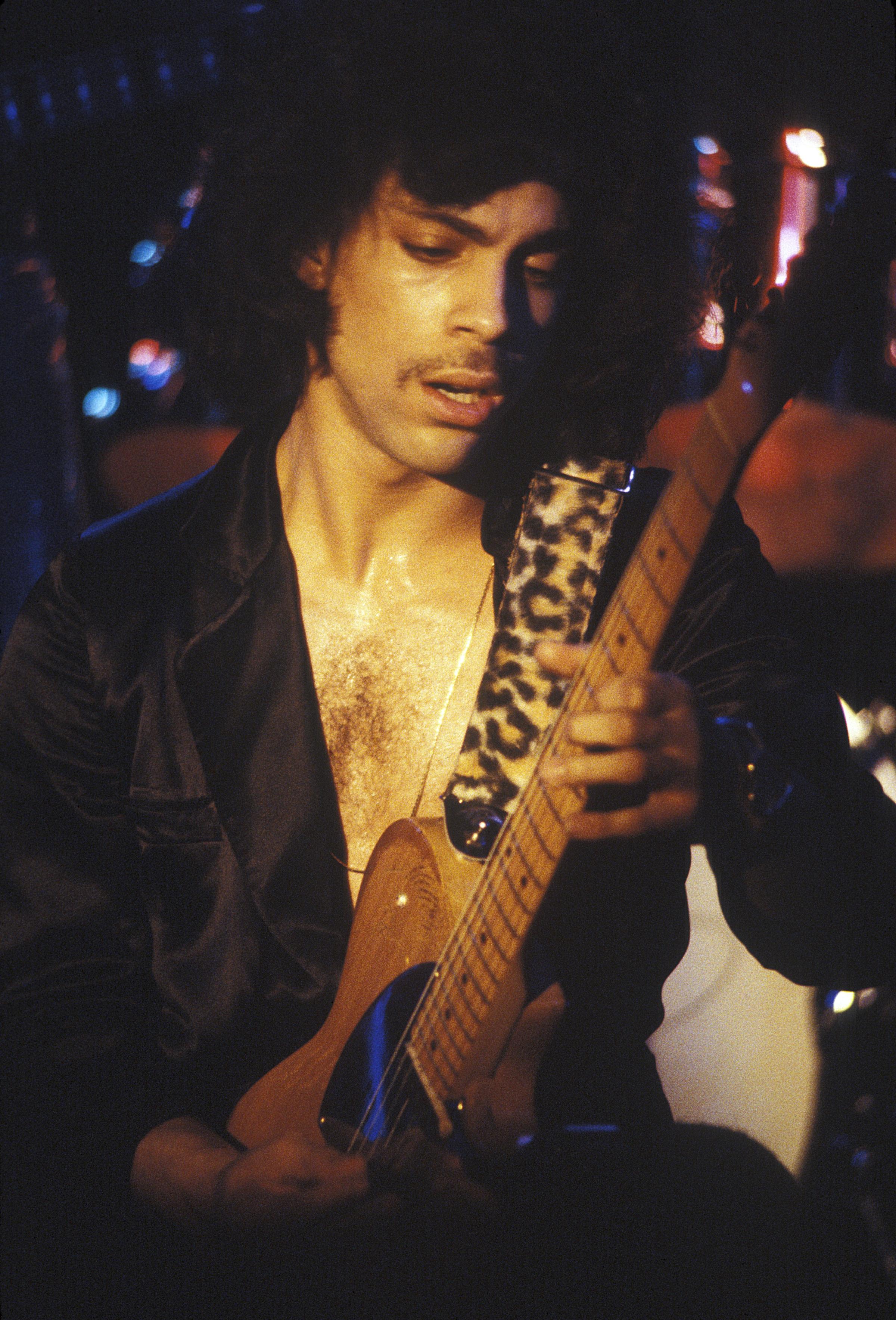 Prince performs at the Bottom Line on Feb. 15, 1980 in New York City.