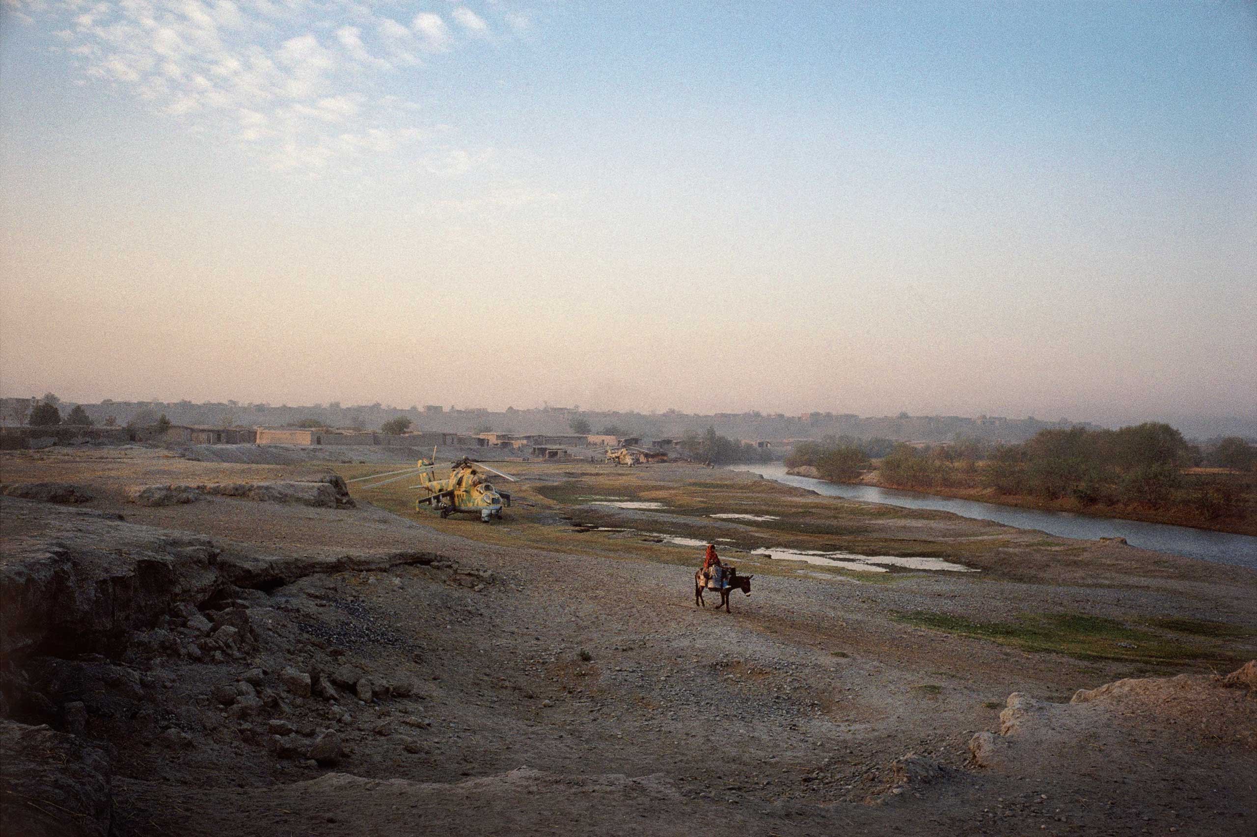 Early morning sunrise in Yangi Qale, Afghanistan. Yangi Qale was one of Massoud's main rebel held areas in northern Afghanistan at this time. 1998.