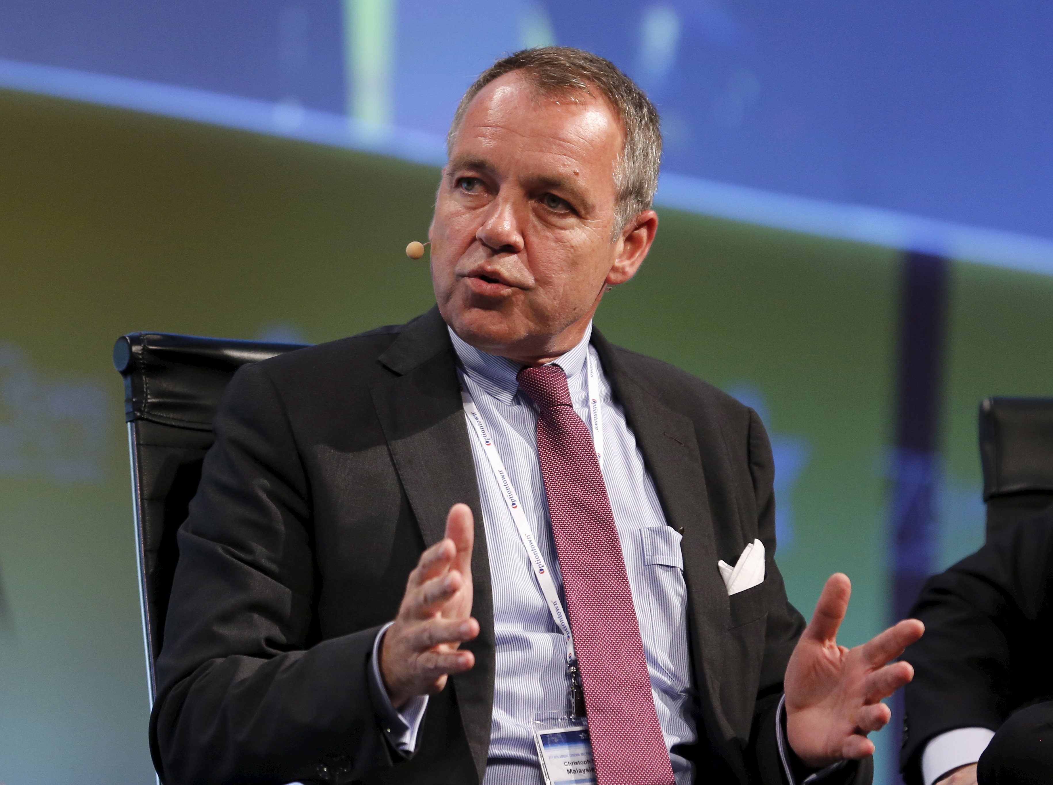 Christoph Mueller, CEO of Malaysia Airlines, speaks during a panel discussion at the 2015  International Air Transport Association (IATA) Annual General Meeting and World Air Transport Summit in Miami Beach on June 8, 2015 (Joe Skipper—Reuters)
