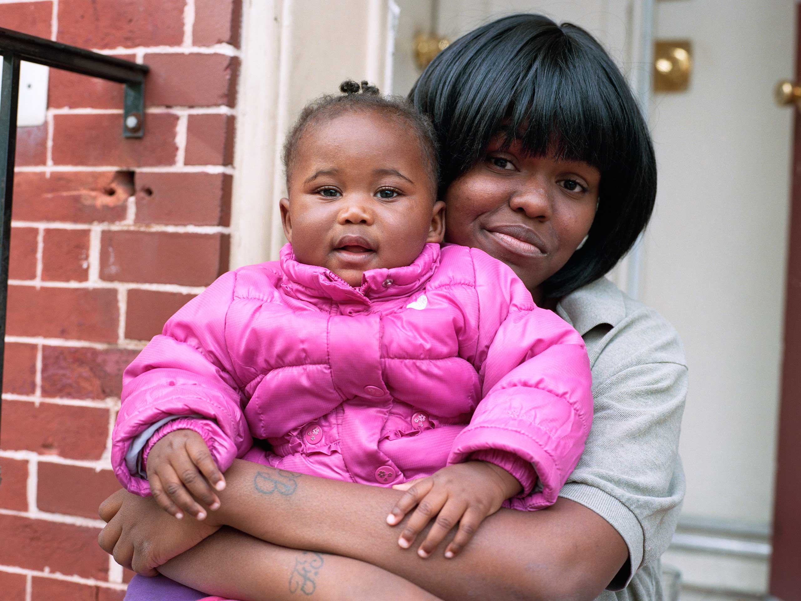 Taja Joyner, 20, with her one-year-old daughter Temari Price-Bay. Joyner moved around Baltimore a bit as a kid while her parents were between jobs and moved to Sandtown when she was 10. She currently lives with her boyfriend, who is Temari’s father, and works in the neighborhood at Dollar General. “I got that job because I just needed something to help pay for my classes for school. Now I’m looking for scholarships to help. I want to own my own non-profit organization. I want a non-profit that helps needy families find affordable housing and jobs.”