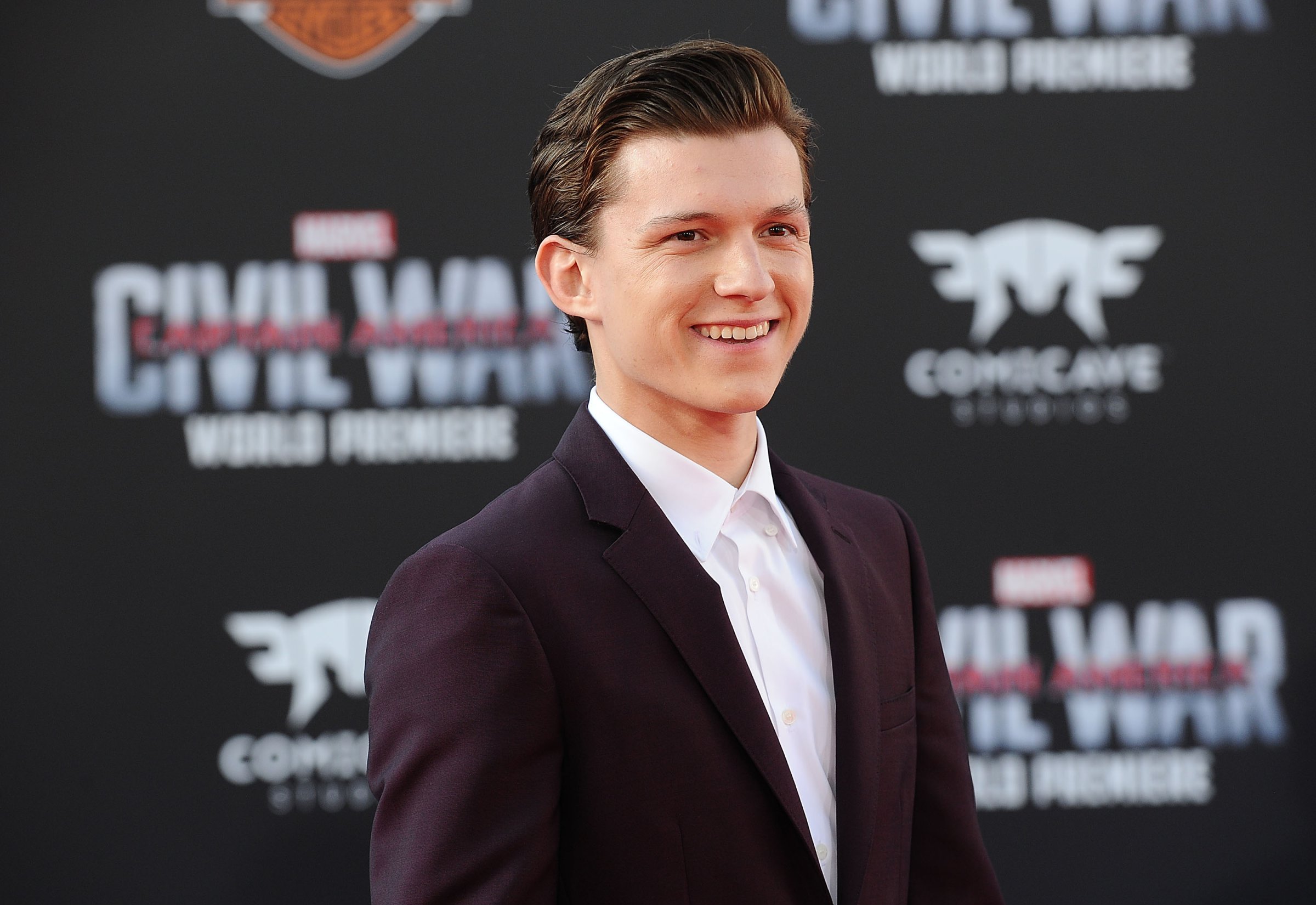 Actor Tom Holland attends the premiere of "Captain America: Civil War" at Dolby Theatre on April 12, 2016 in Hollywood, California.