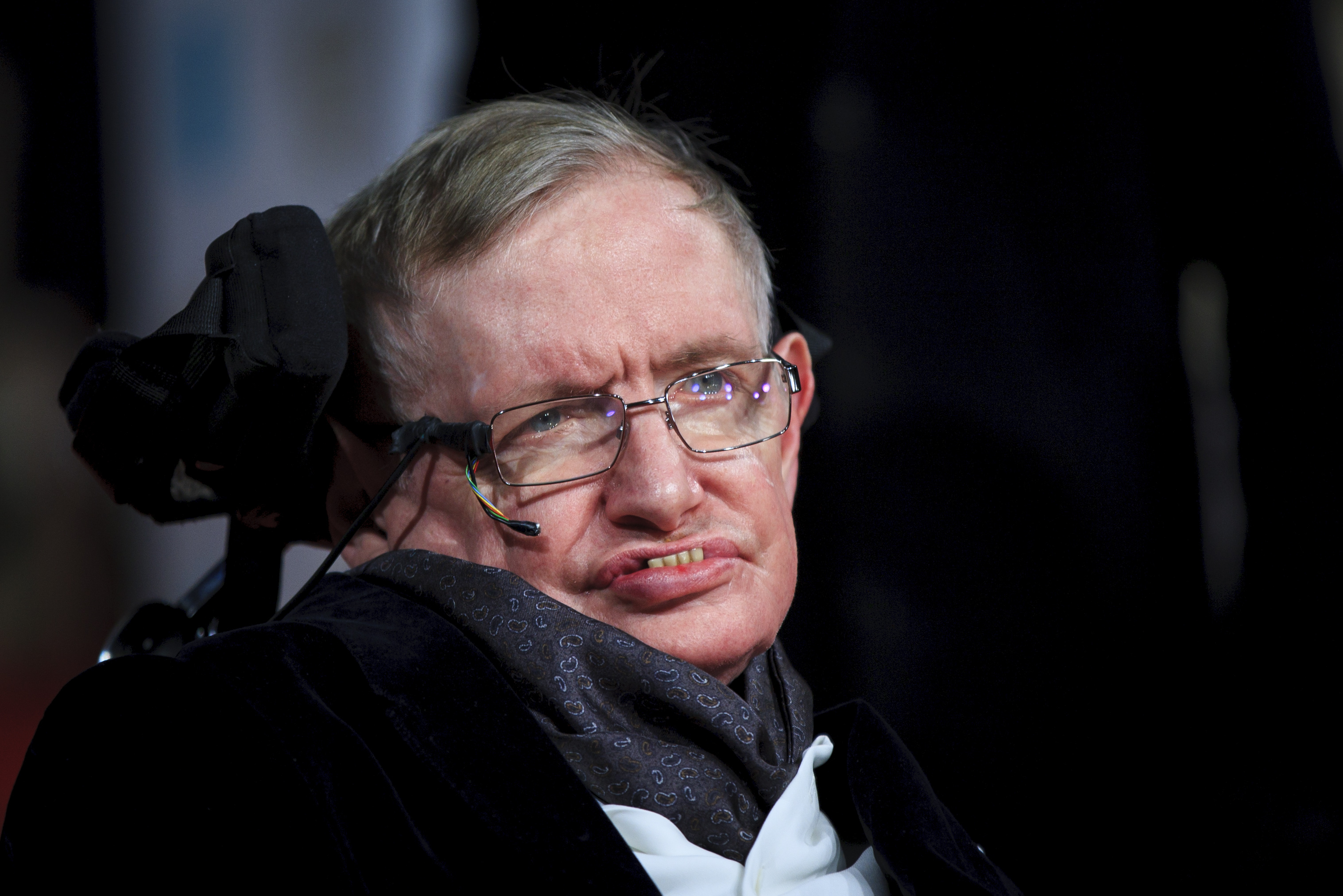 Stephen Hawking attends the EE British Academy Film Awards at The Royal Opera House on February 8, 2015 in London, England. (John Phillips—Getty Images)